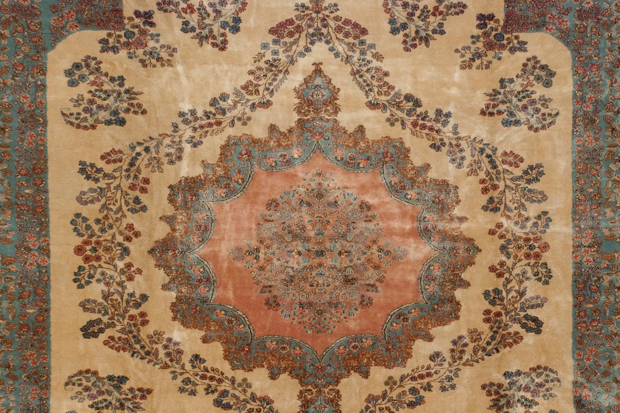 13.5x16 Vintage Fine Kerman Carpet - Image 5