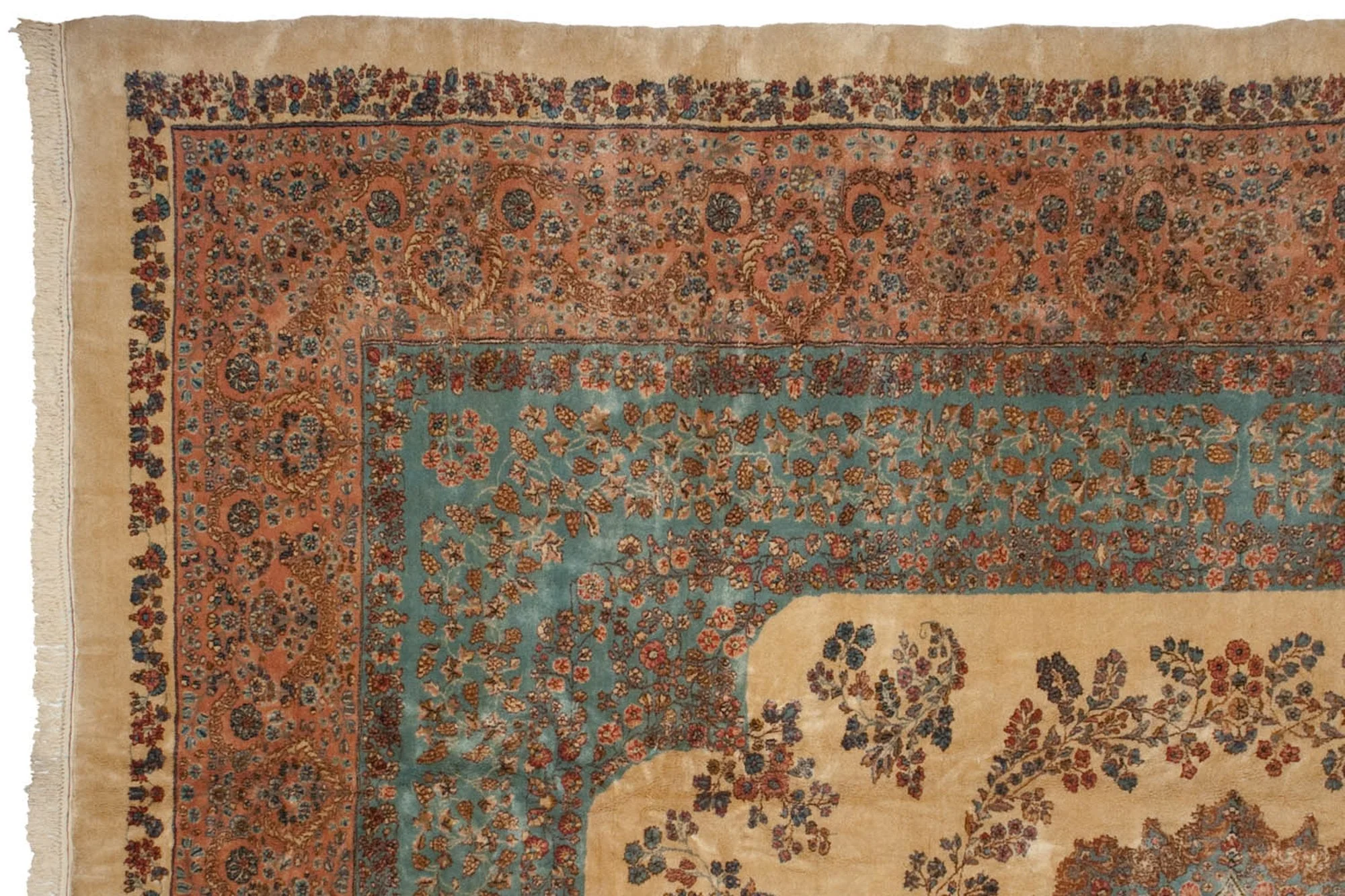 13.5x16 Vintage Fine Kerman Carpet - Image 9