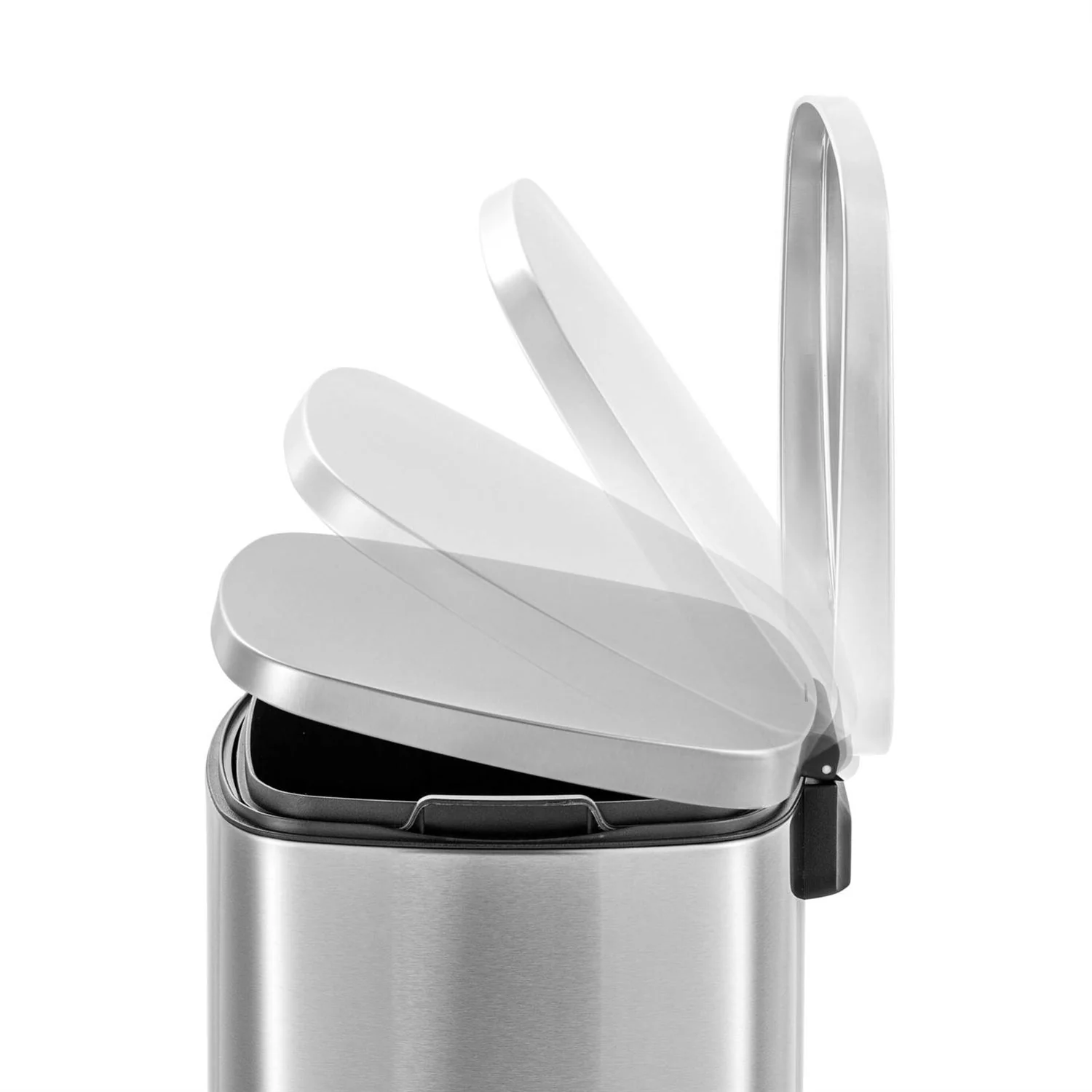 13 Gallon Brushed Stainless Steel Kitchen Trash Can with Step Open Lid - Image 4