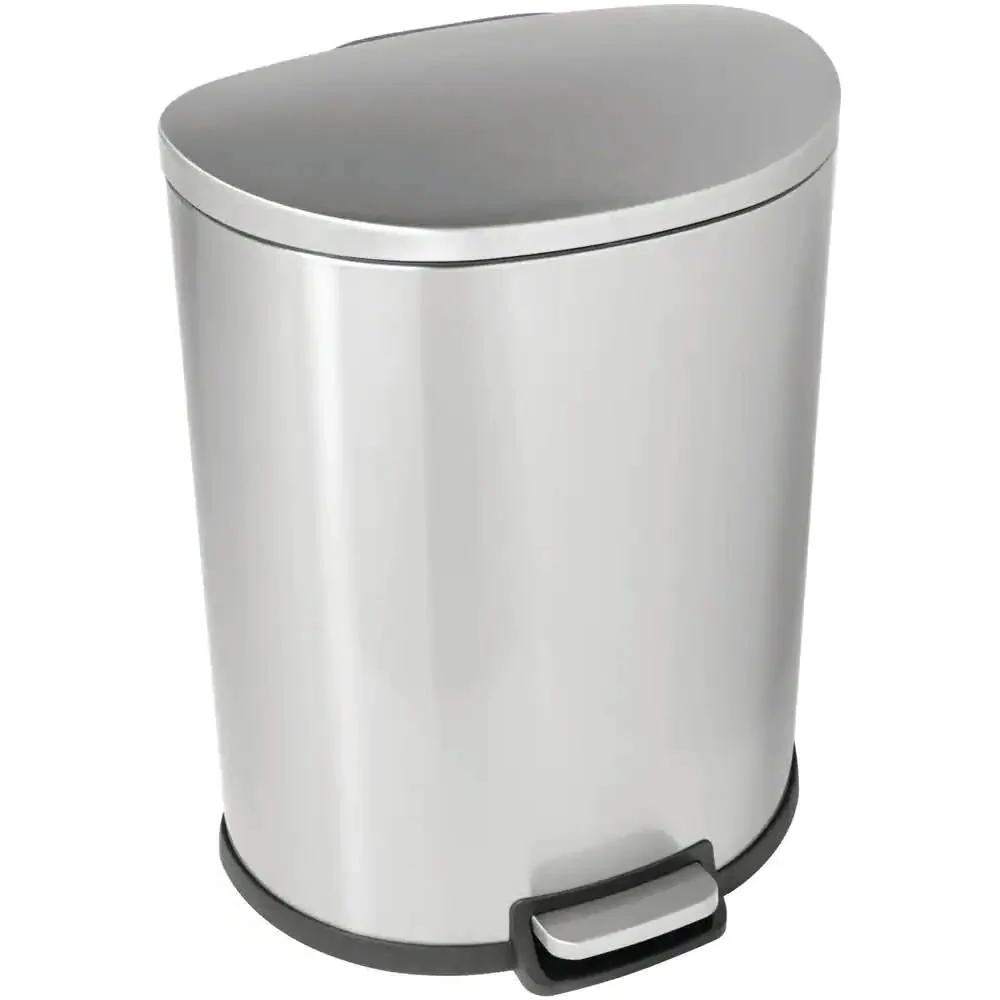 13-Gallon Step-on Stainless Steel Kitchen Trash Can with Removable Bucket Liner - Image 2