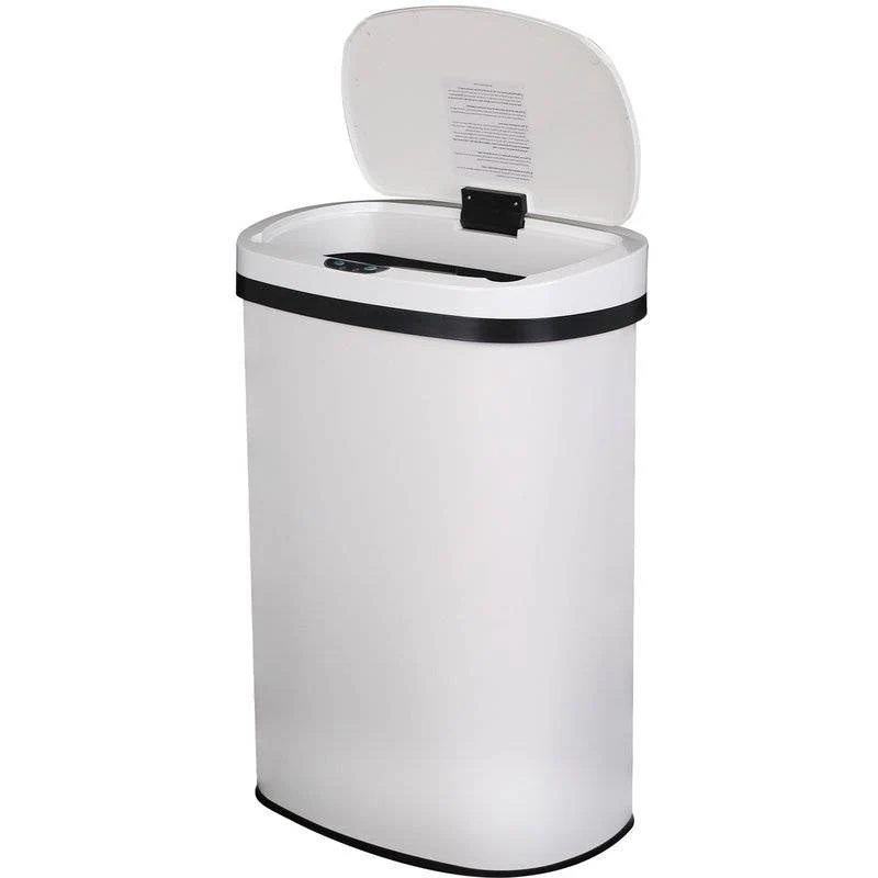 13 gL Stainless Steel Motion Sensor Trash Can White - Image 2