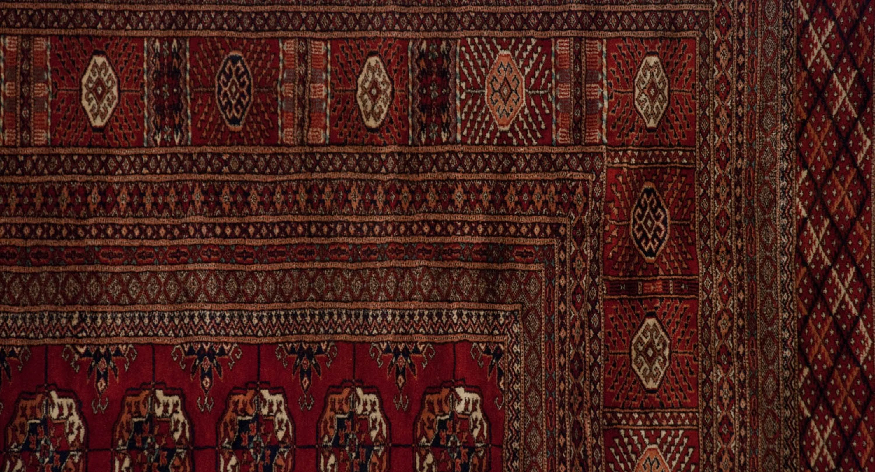 13x19.5 Vintage Fine Bokhara Carpet - Image 7