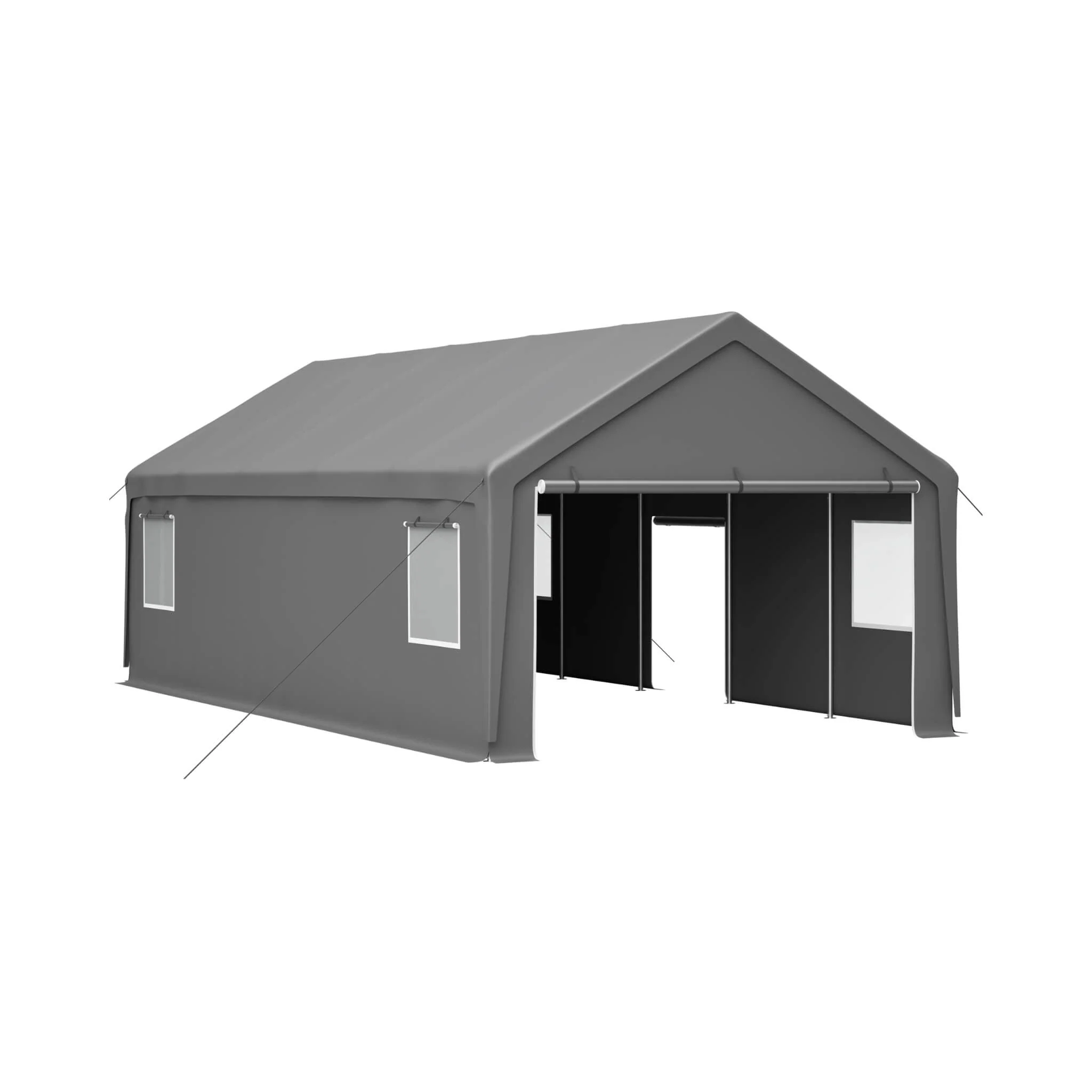 [13X26FT] Alora Heavy-Duty Carport Canopy With Roll-Up Doors And Windows (SAK14975) - Image 10