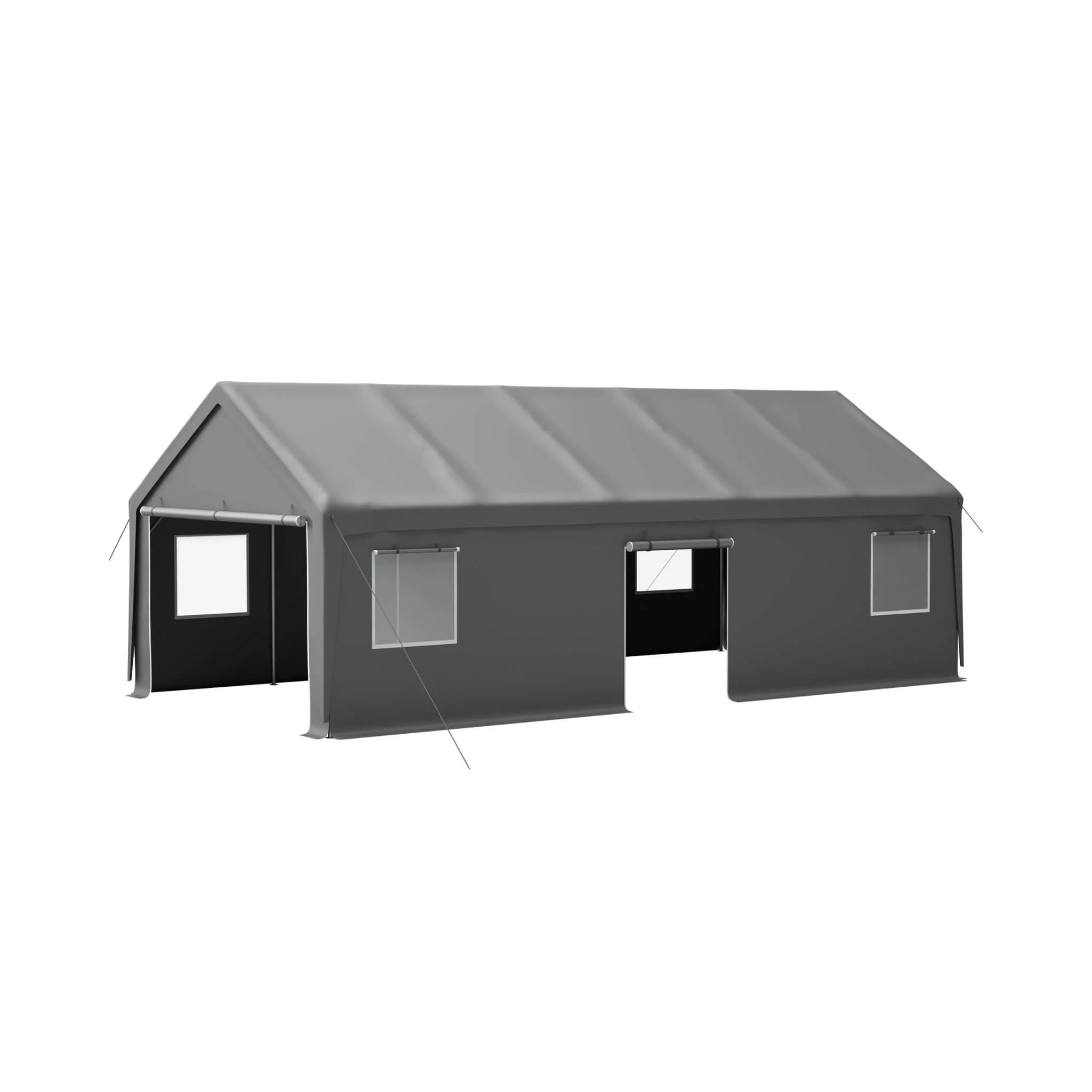 [13X26FT] Alora Heavy-Duty Carport Canopy With Roll-Up Doors And Windows (SAK14975) - Image 12