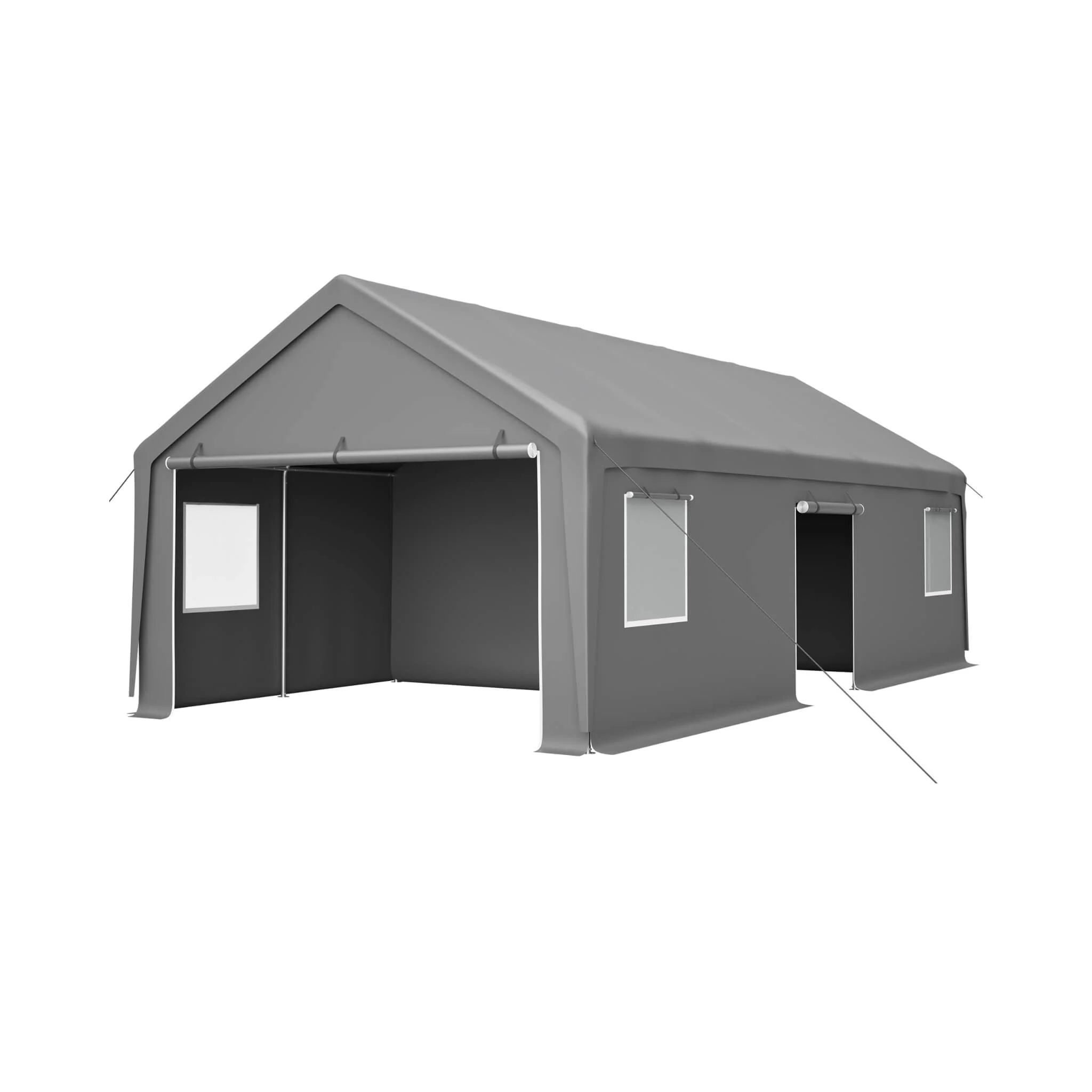 [13X26FT] Alora Heavy-Duty Carport Canopy With Roll-Up Doors And Windows (SAK14975) - Image 14