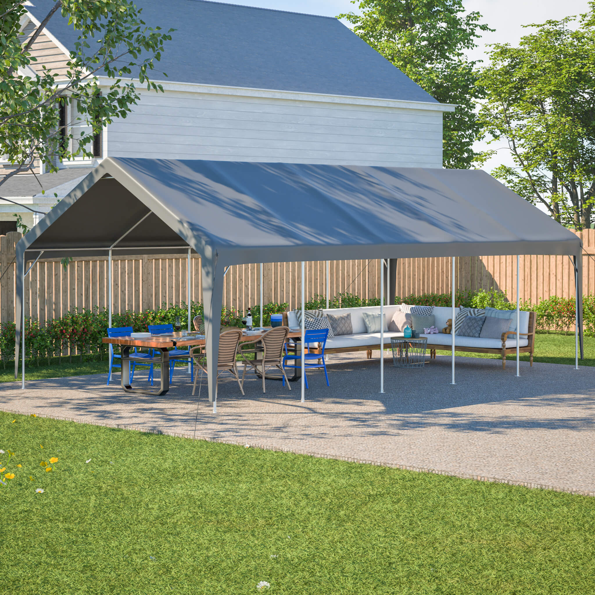 [13X26FT] Alora Heavy-Duty Carport Canopy With Roll-Up Doors And Windows (SAK14975) - Image 16