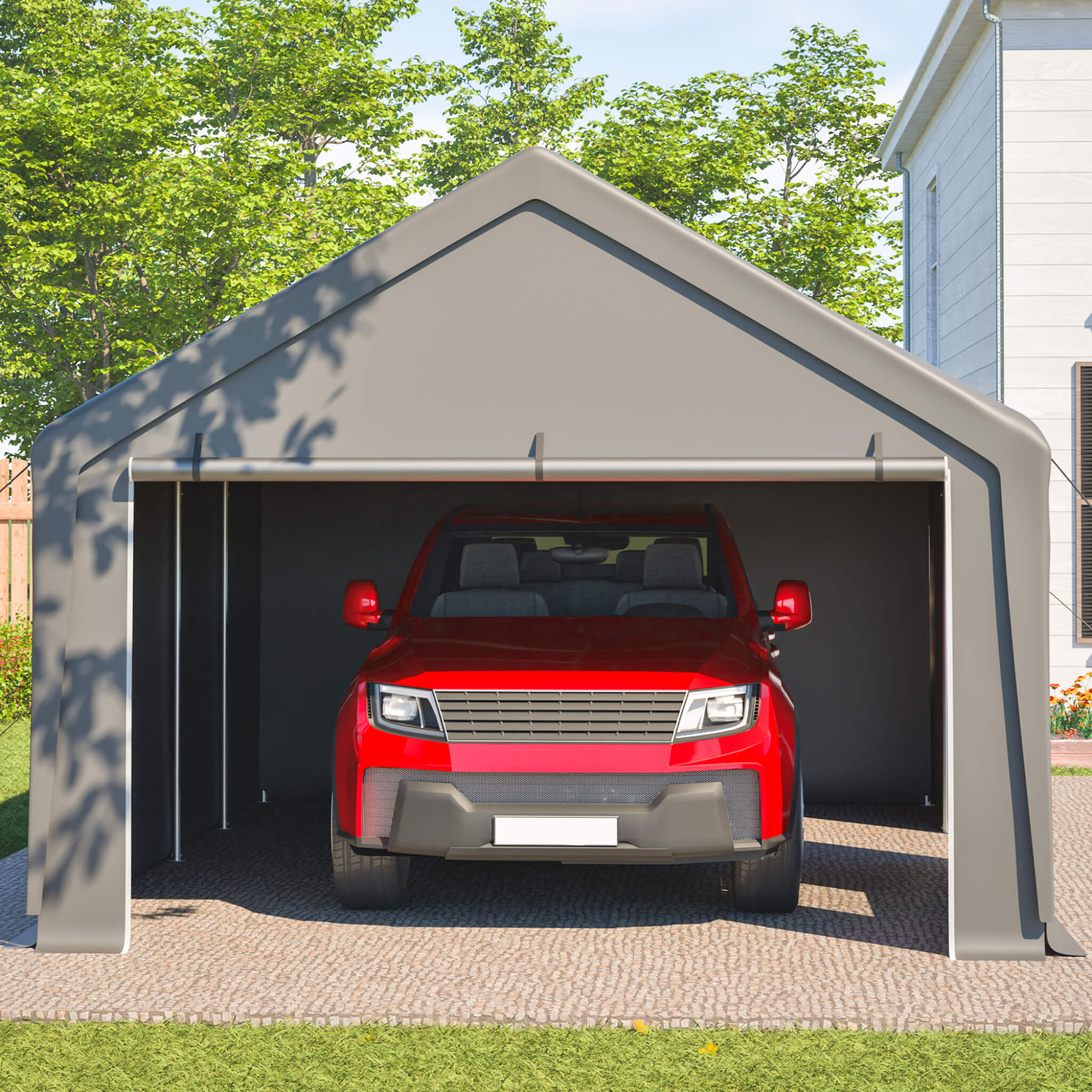 [13X26FT] Alora Heavy-Duty Carport Canopy With Roll-Up Doors And Windows (SAK14975) - Image 3