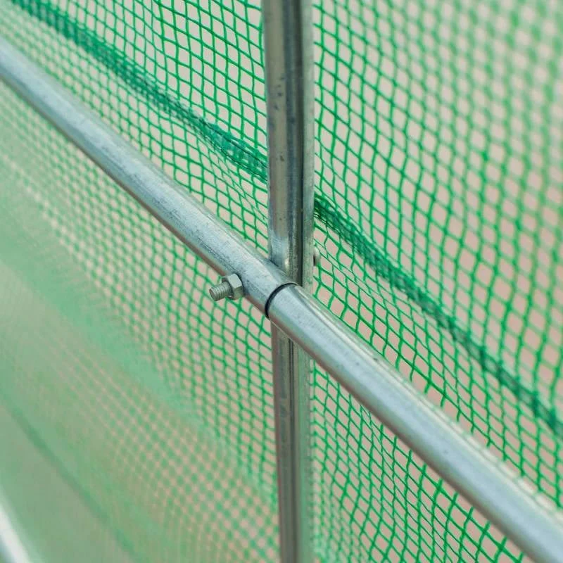 14.5 ft x 6.3 ft Outdoor Greenhouse with Green PE Cover and Sturdy Steel Frame - Image 2