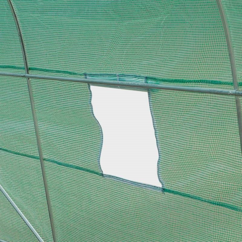 14.5 ft x 6.3 ft Outdoor Greenhouse with Green PE Cover and Sturdy Steel Frame - Image 3