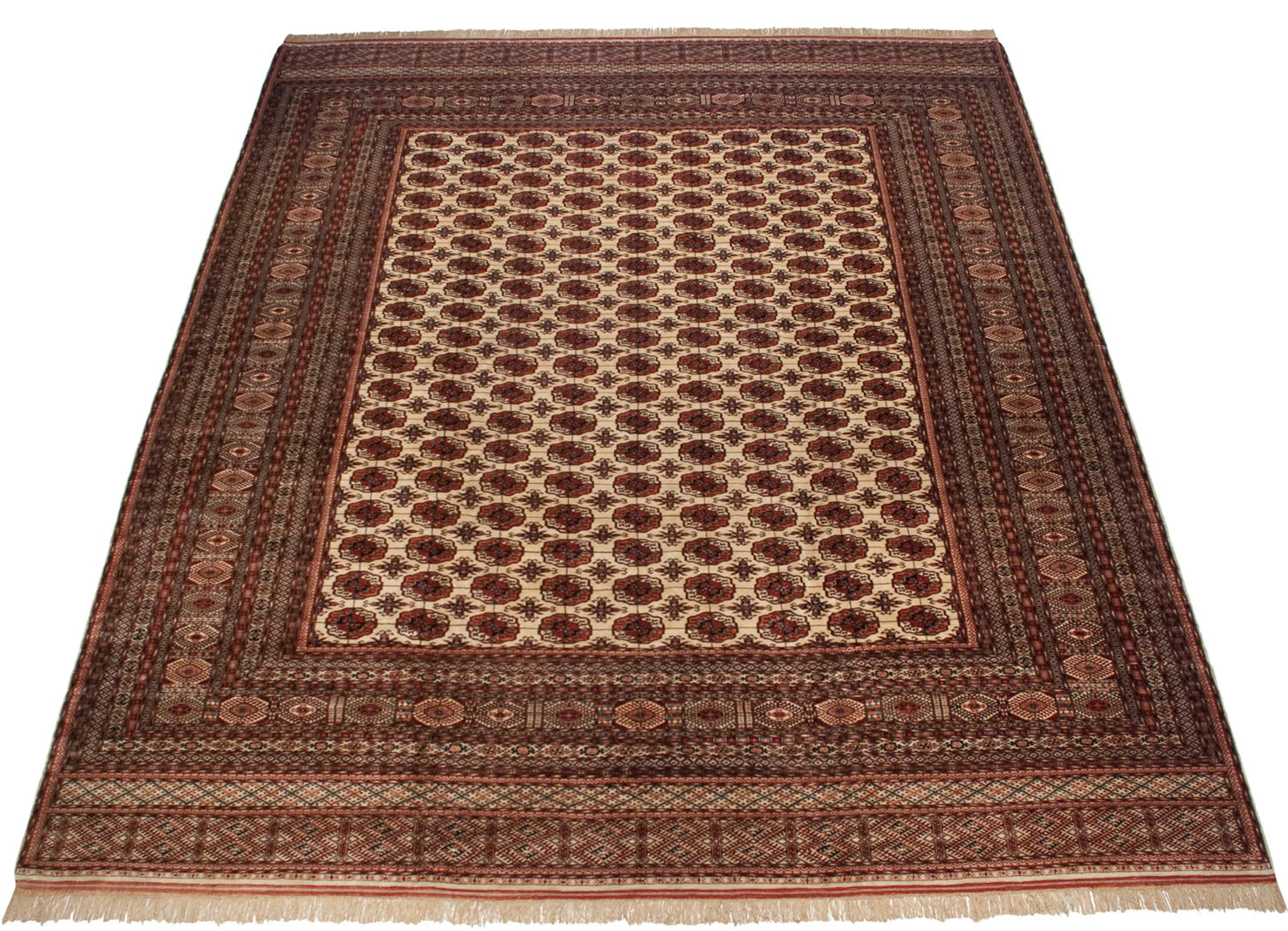 14.5x16.5 Vintage Fine Pakistani Bokhara Design Carpet - Image 5