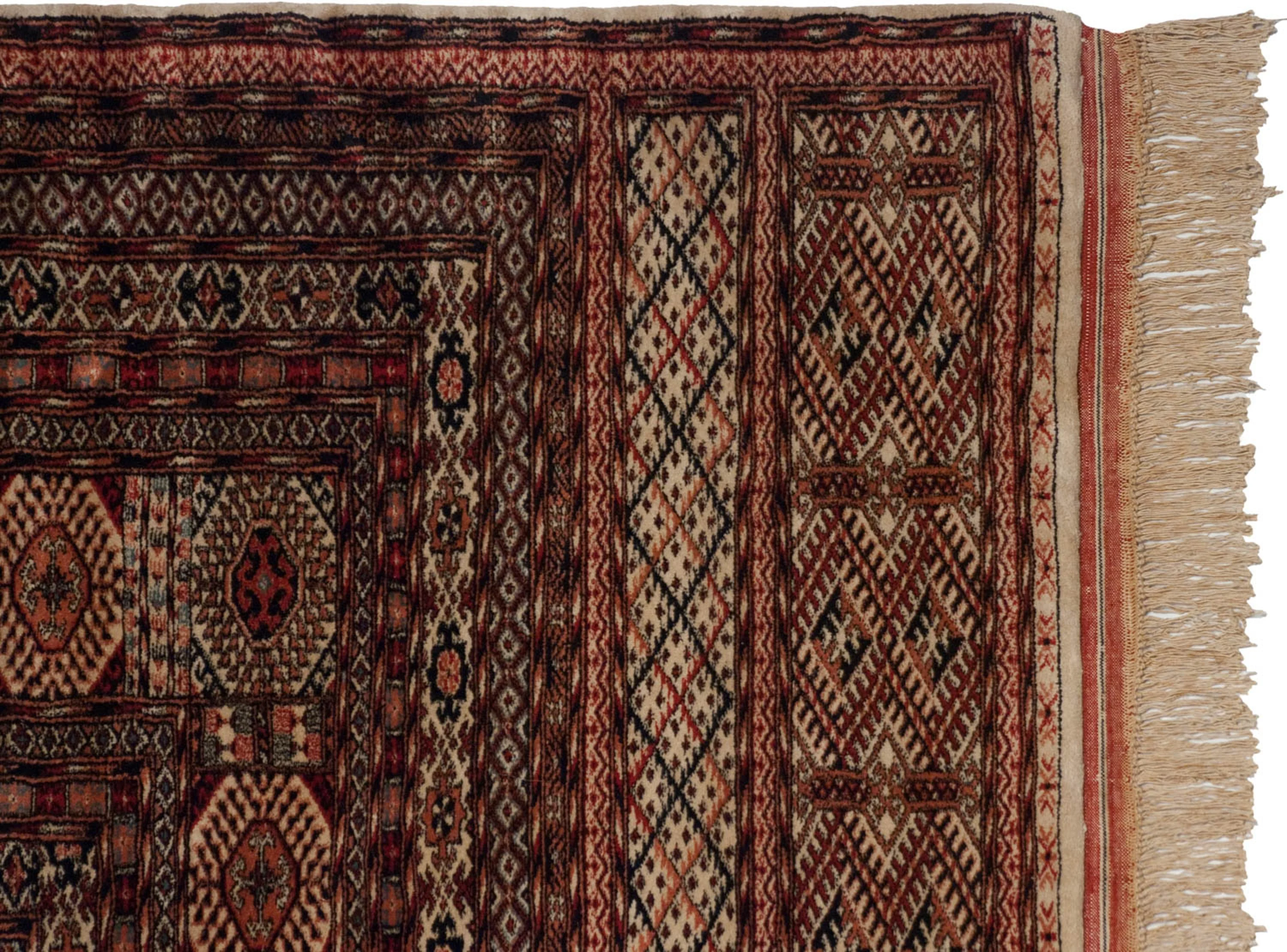 14.5x16.5 Vintage Fine Pakistani Bokhara Design Carpet - Image 7