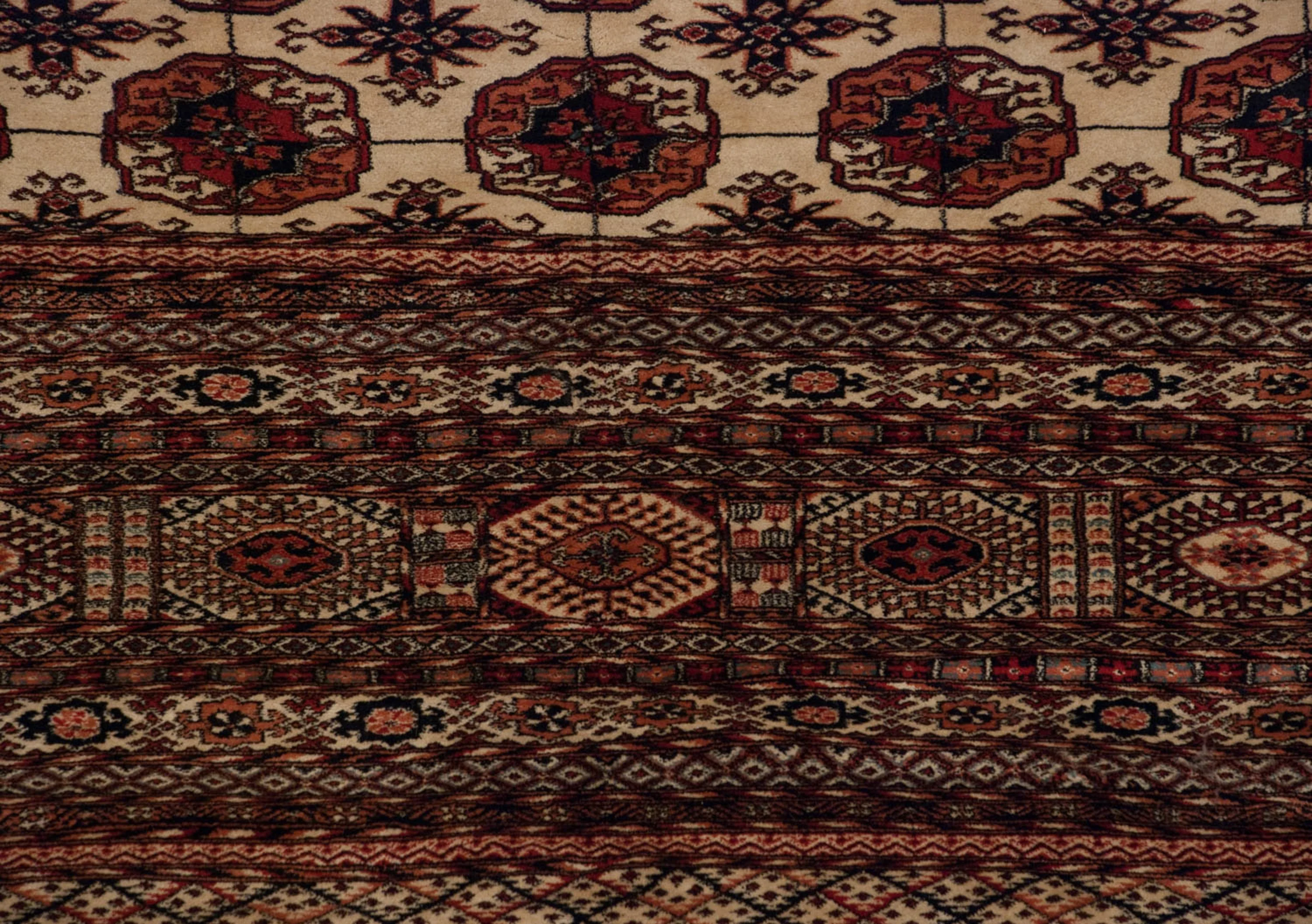 14.5x16.5 Vintage Fine Pakistani Bokhara Design Carpet - Image 8
