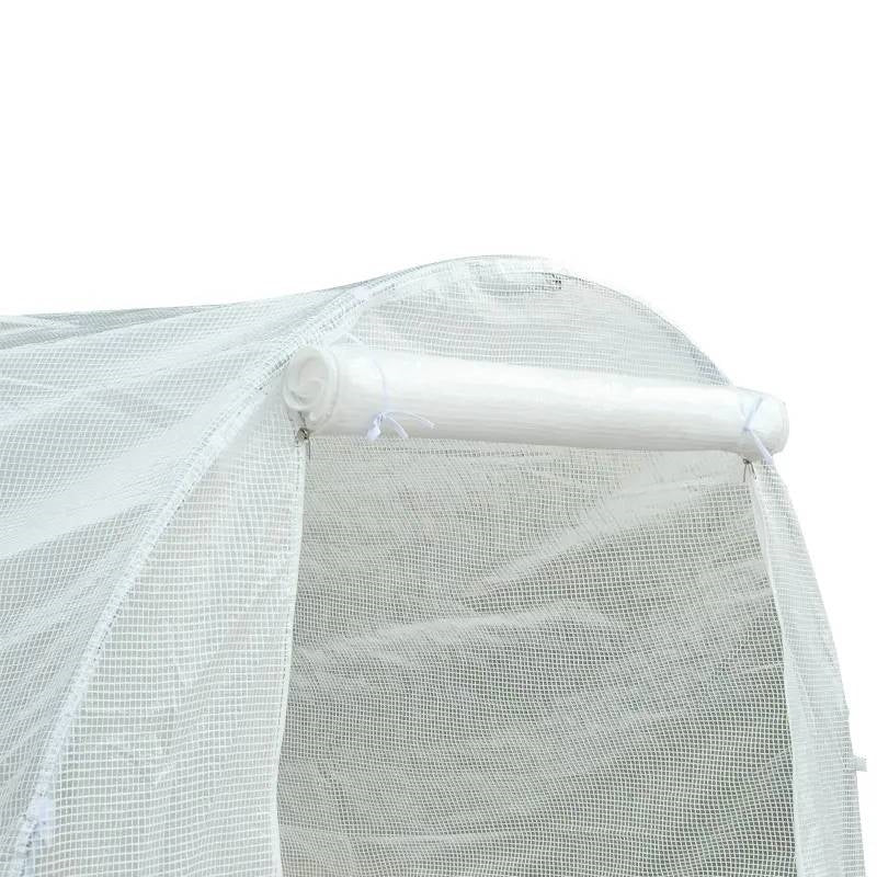 14.7 Ft x 6.5 Ft Outdoor Greenhouse w/ Heavy Duty Steel Frame and White PE Cover - Image 3