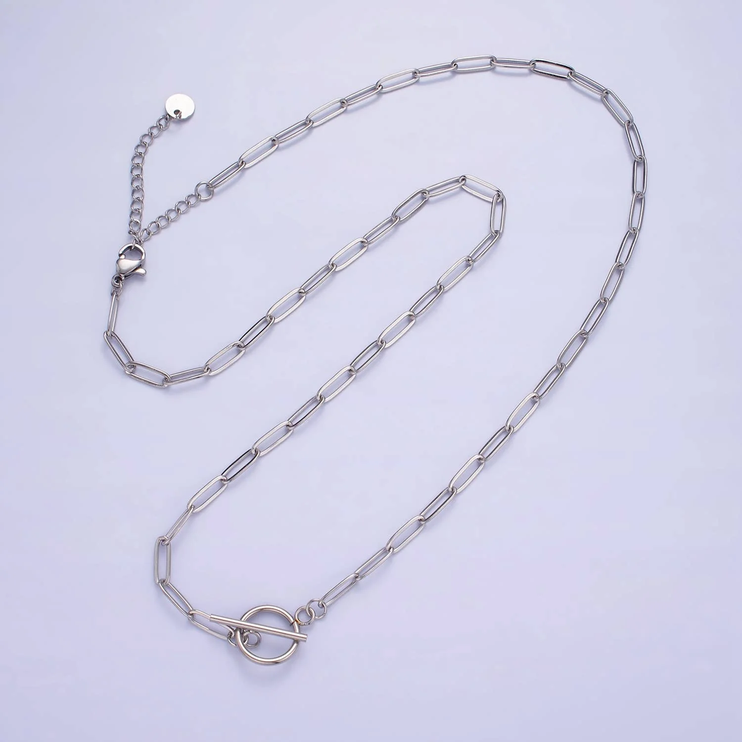 14K Gold Filled Toggle Clasps Paperclip Chain 19"  Necklace | Silver or Gold - Image 3