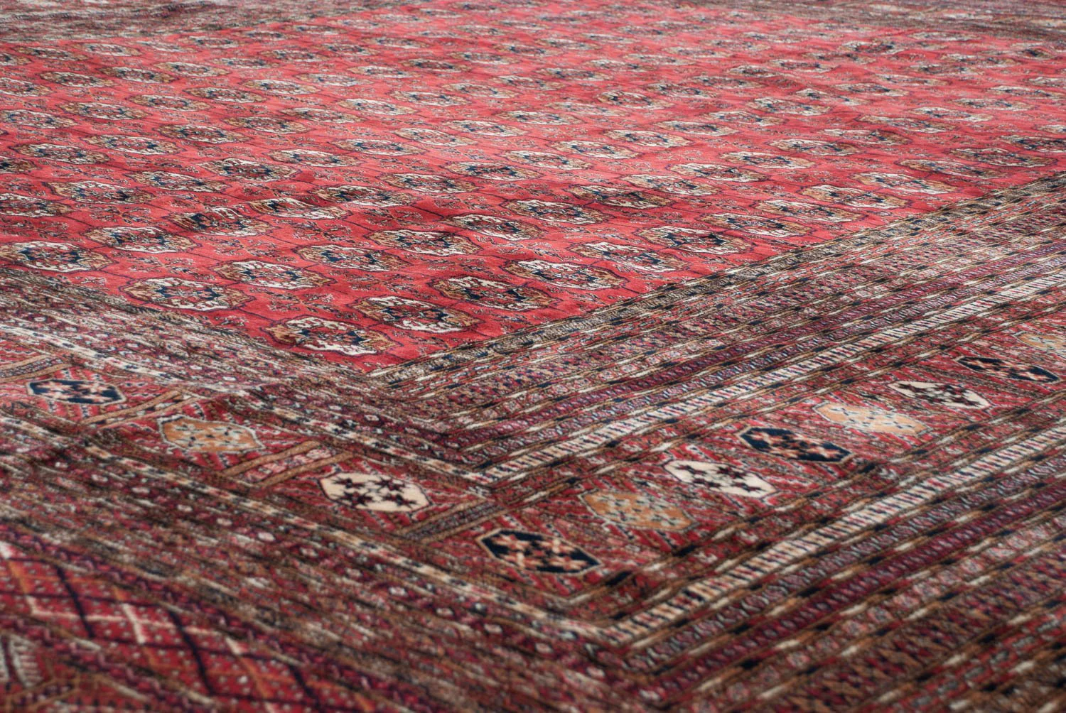 14x15.5 Vintage Fine Bokhara Square Carpet - Image 10