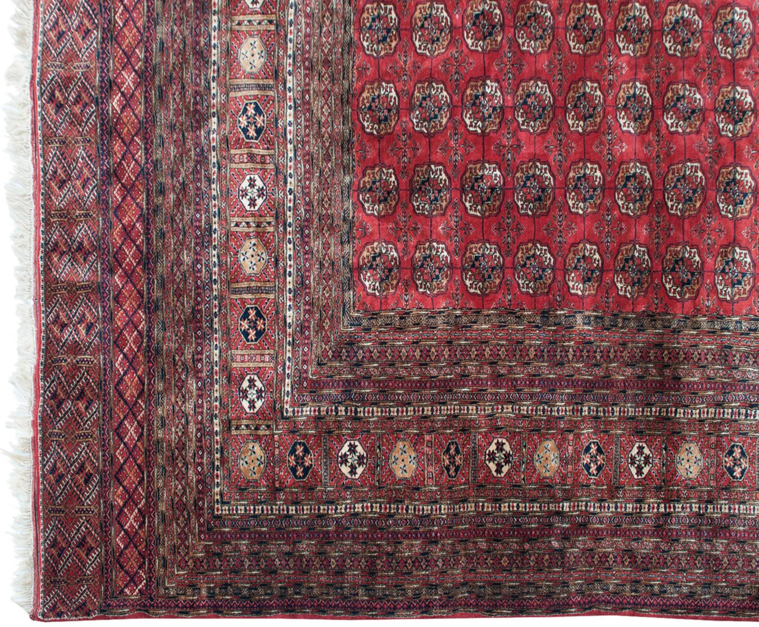 14x15.5 Vintage Fine Bokhara Square Carpet - Image 12
