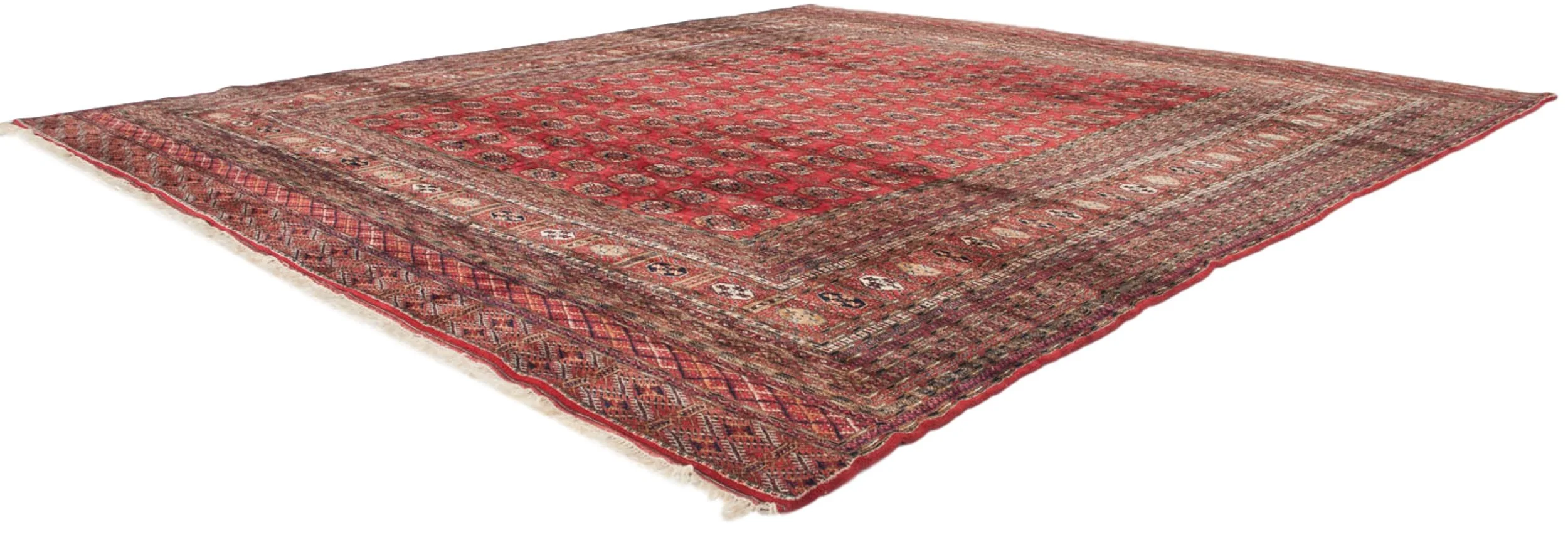 14x15.5 Vintage Fine Bokhara Square Carpet - Image 2