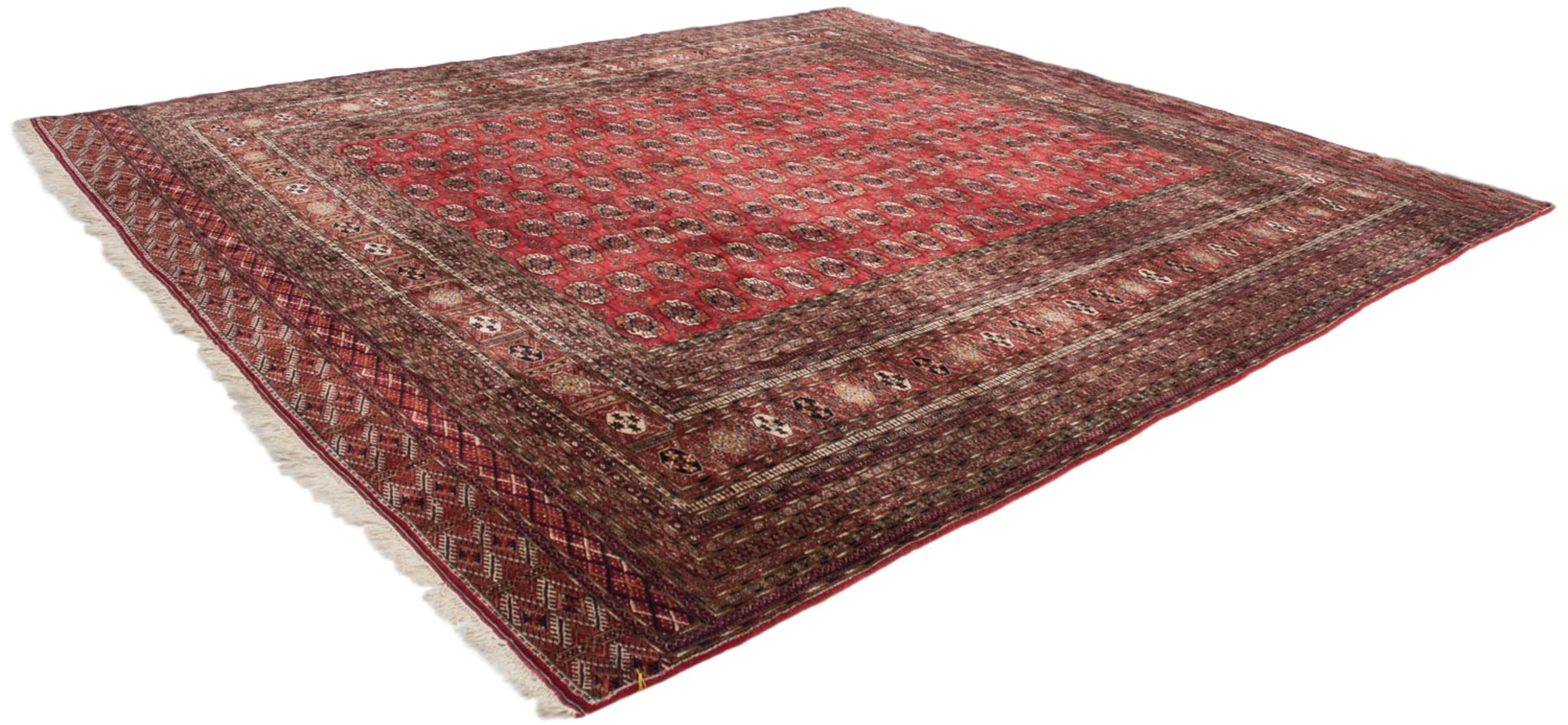 14x15.5 Vintage Fine Bokhara Square Carpet - Image 3