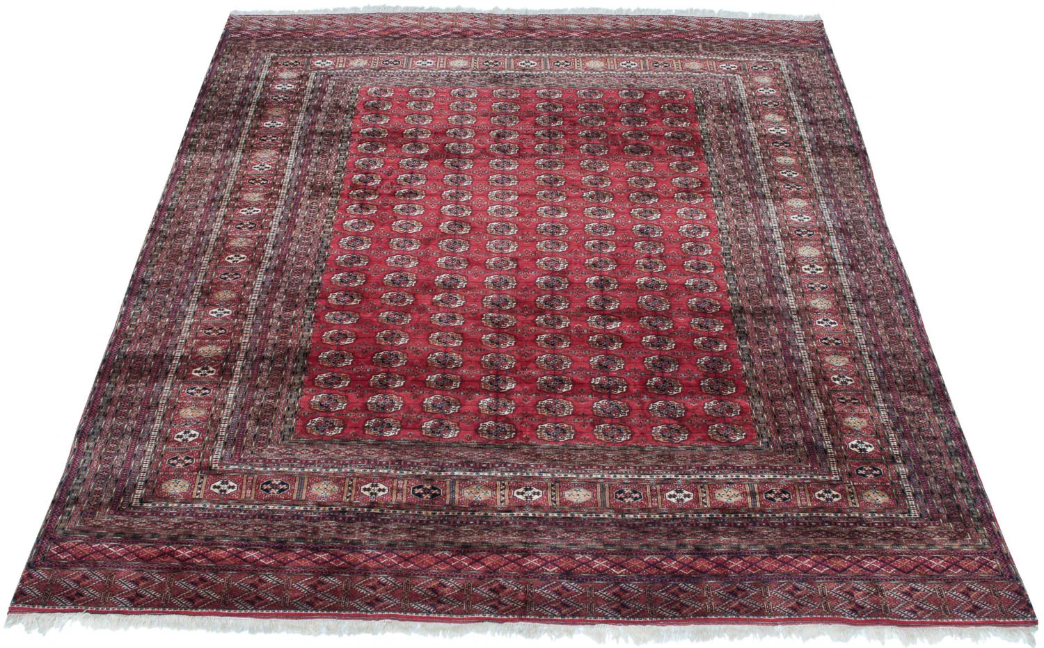14x15.5 Vintage Fine Bokhara Square Carpet - Image 4