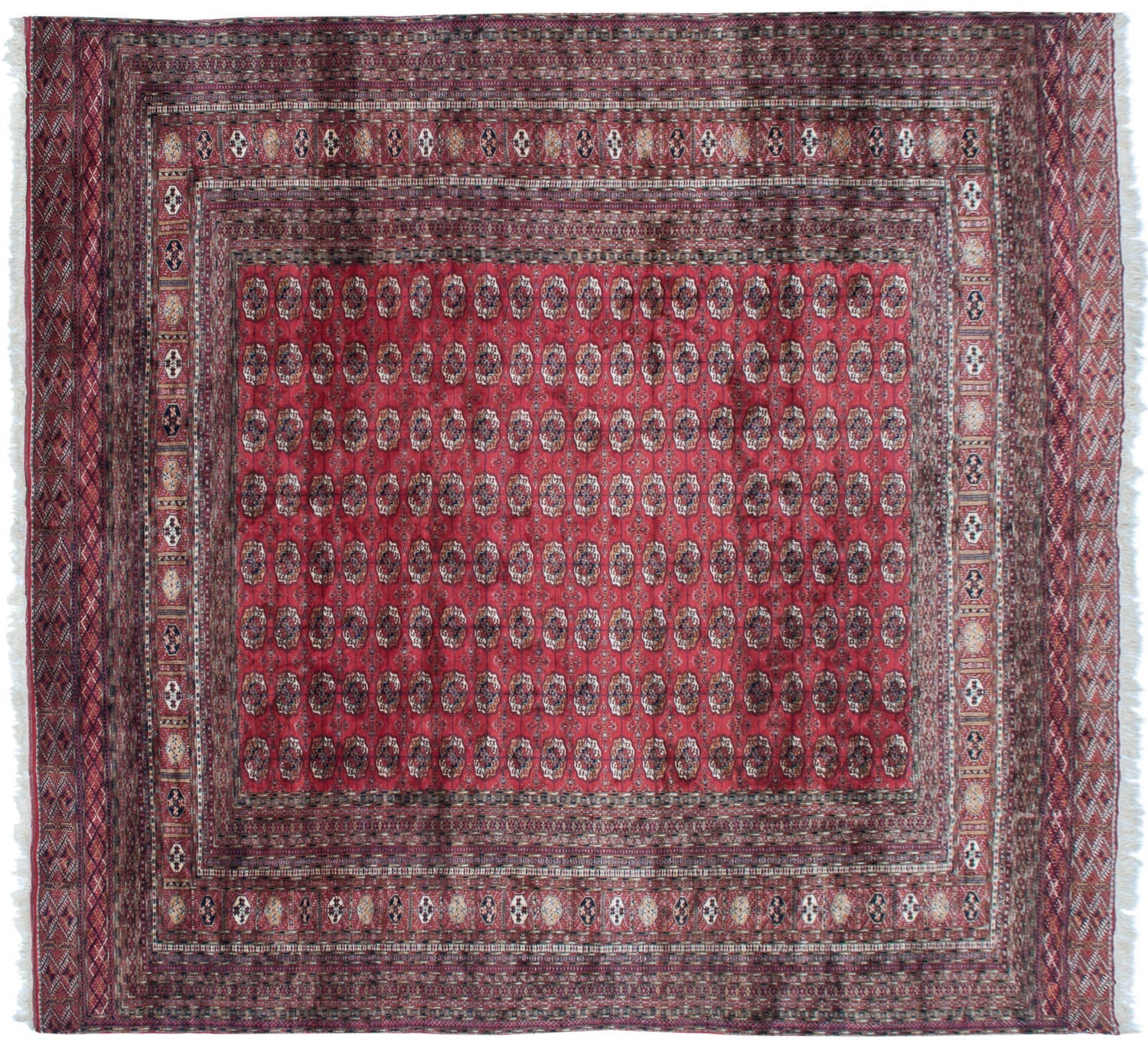 14x15.5 Vintage Fine Bokhara Square Carpet - Image 5
