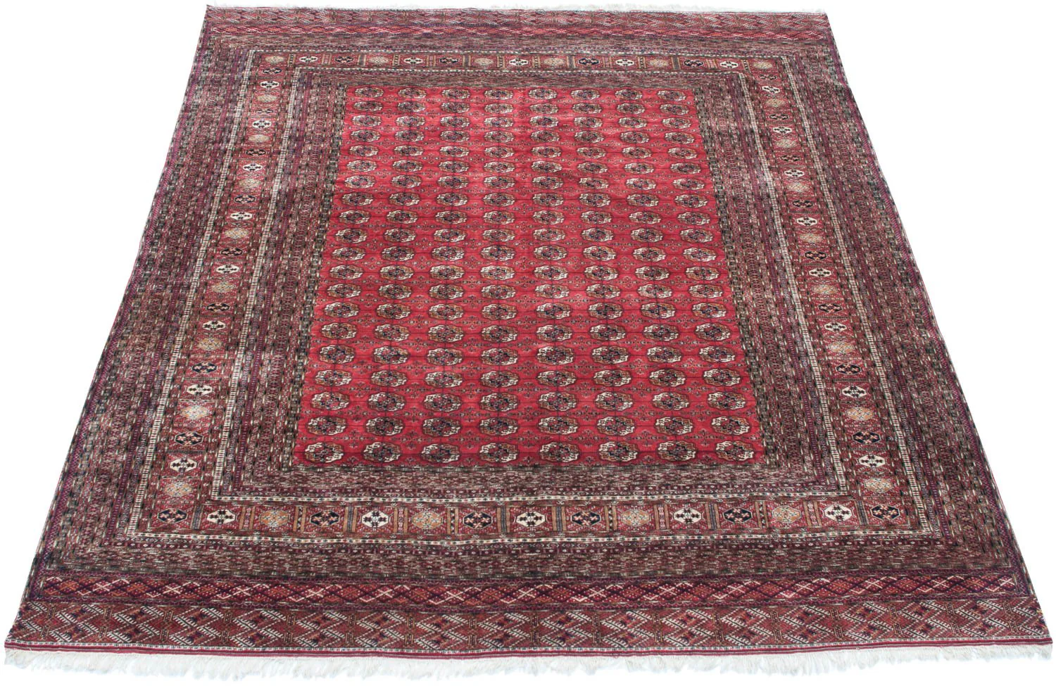 14x15.5 Vintage Fine Bokhara Square Carpet - Image 6