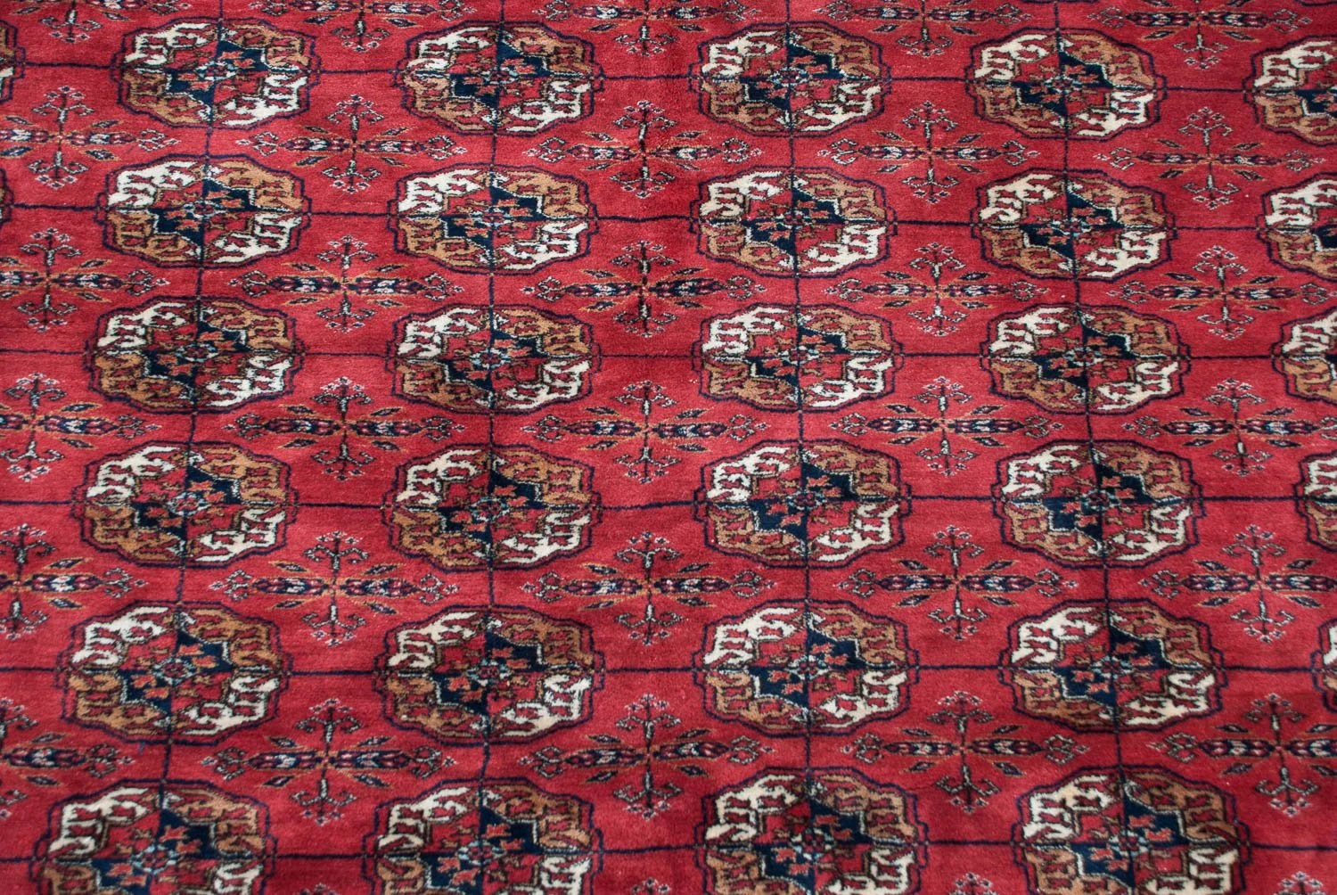 14x15.5 Vintage Fine Bokhara Square Carpet - Image 8