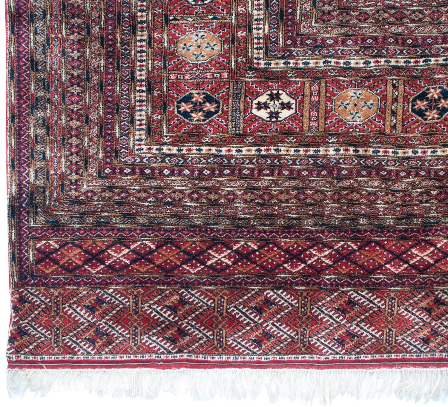 14x15.5 Vintage Fine Bokhara Square Carpet - Image 9