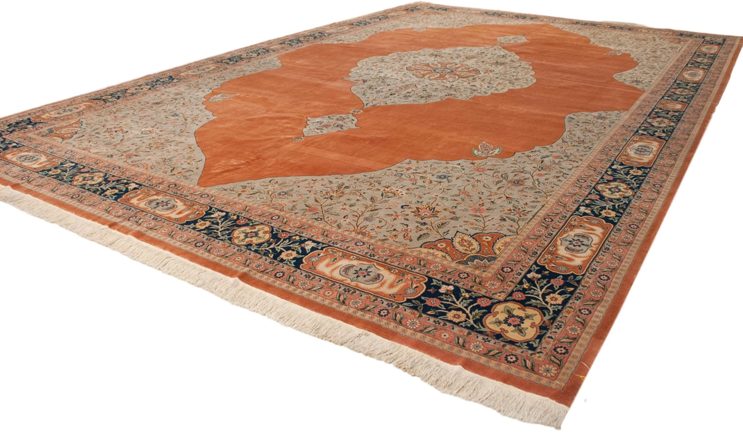 14x21 Vintage Bulgarian Tabriz Design Carpet - Image 8