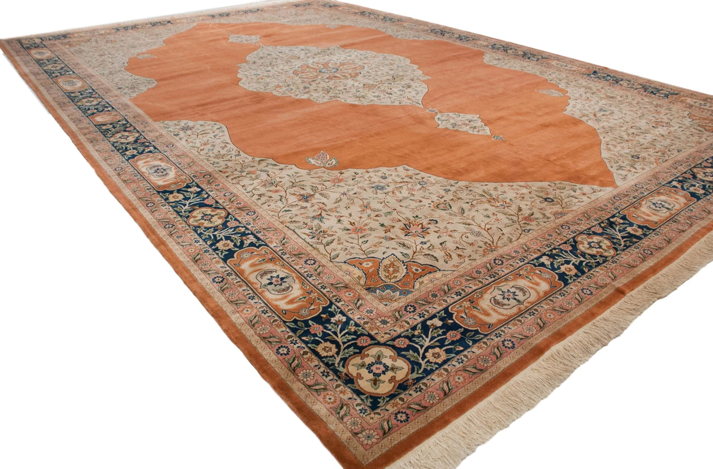 14x21 Vintage Bulgarian Tabriz Design Carpet - Image 9