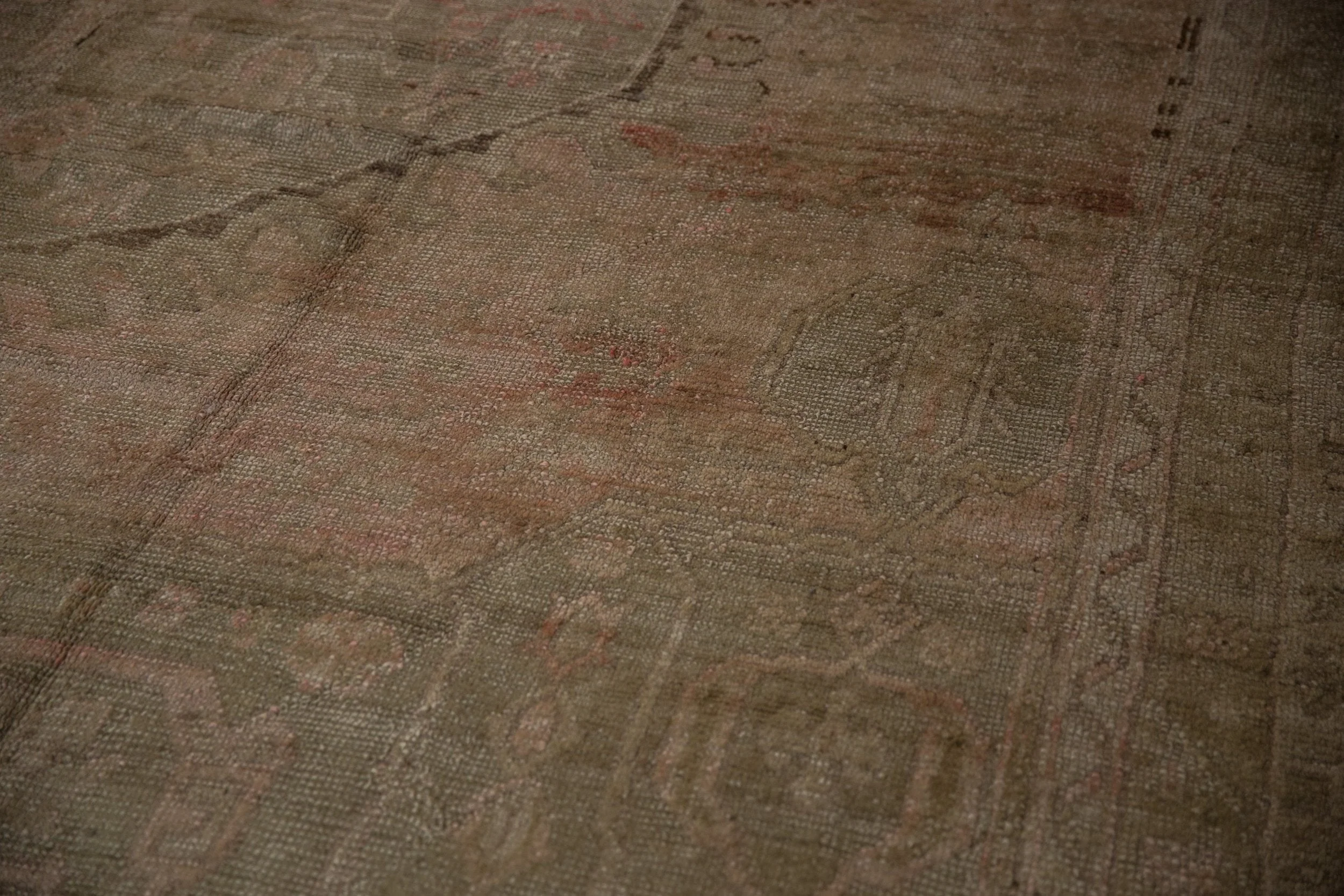 15.5x19.5 Vintage Distressed Oushak Carpet - Image 10