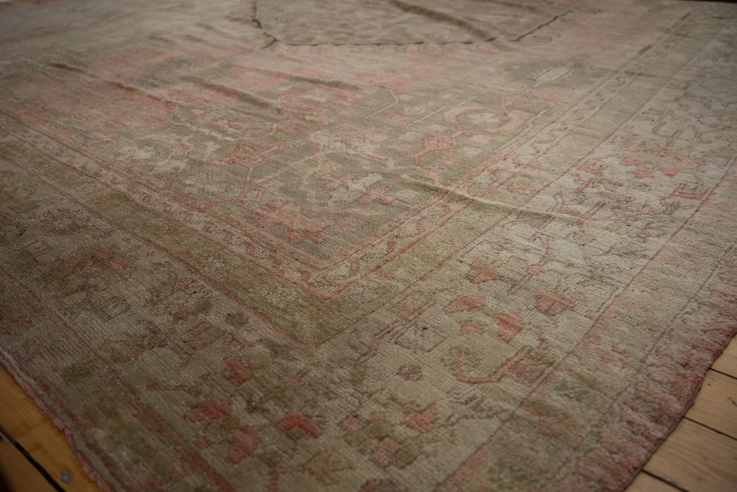 15.5x19.5 Vintage Distressed Oushak Carpet - Image 11