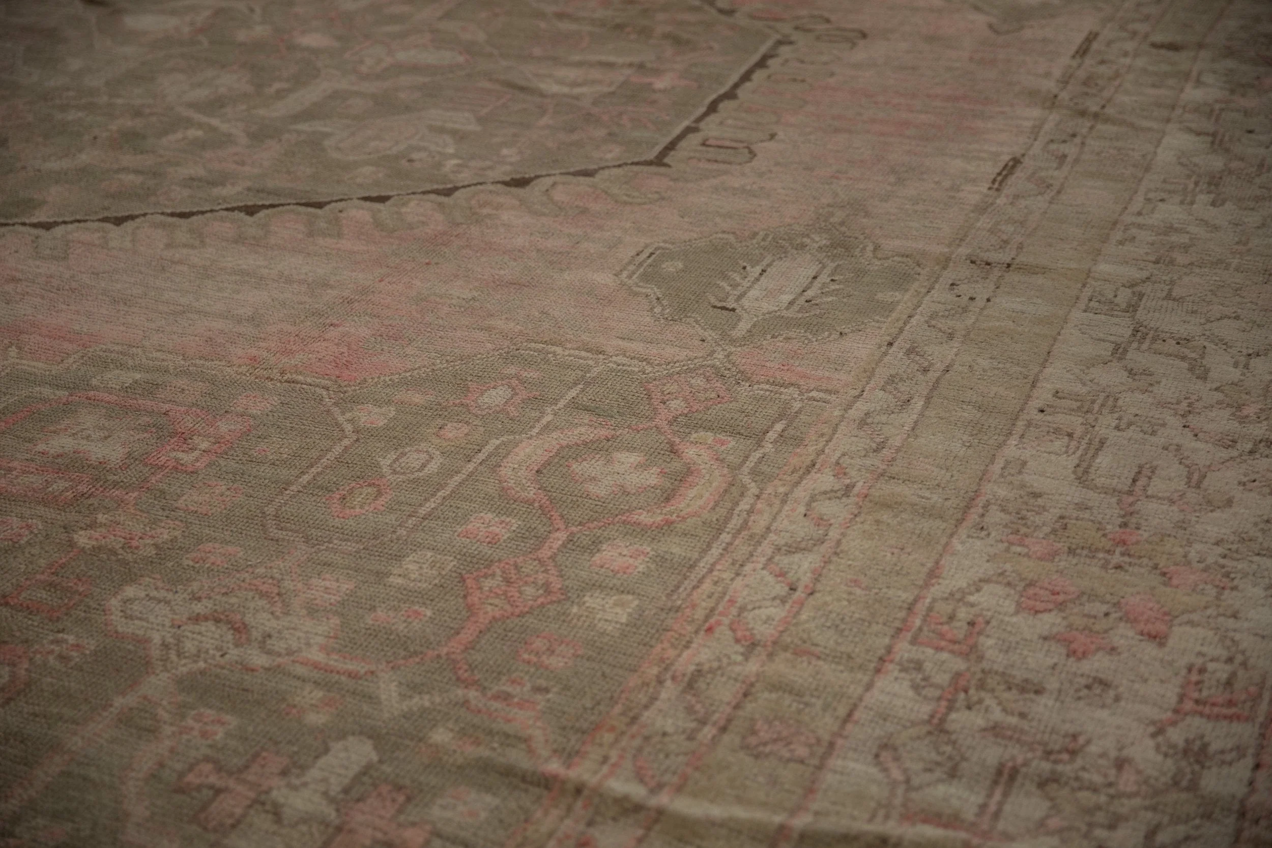 15.5x19.5 Vintage Distressed Oushak Carpet - Image 12