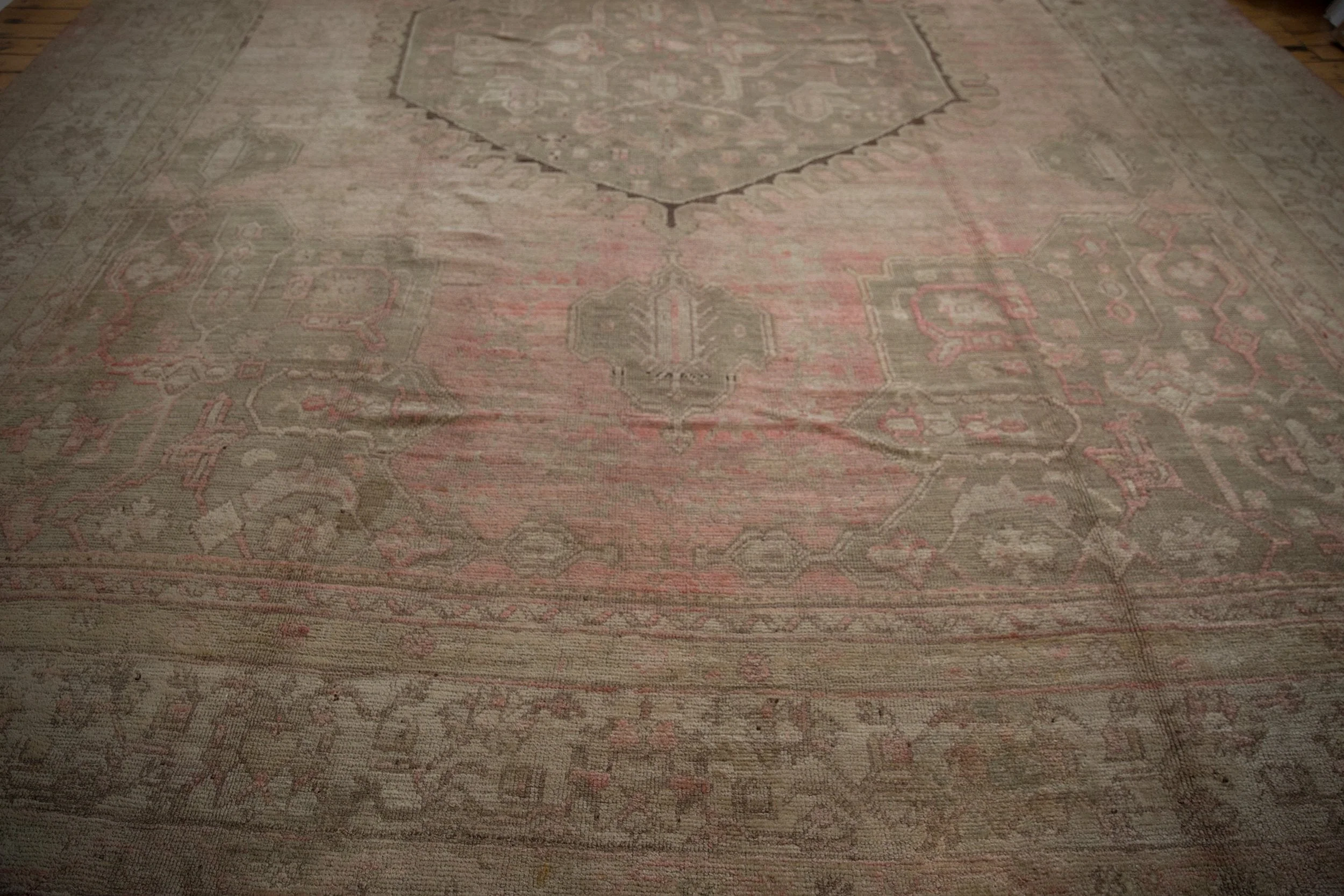 15.5x19.5 Vintage Distressed Oushak Carpet - Image 15