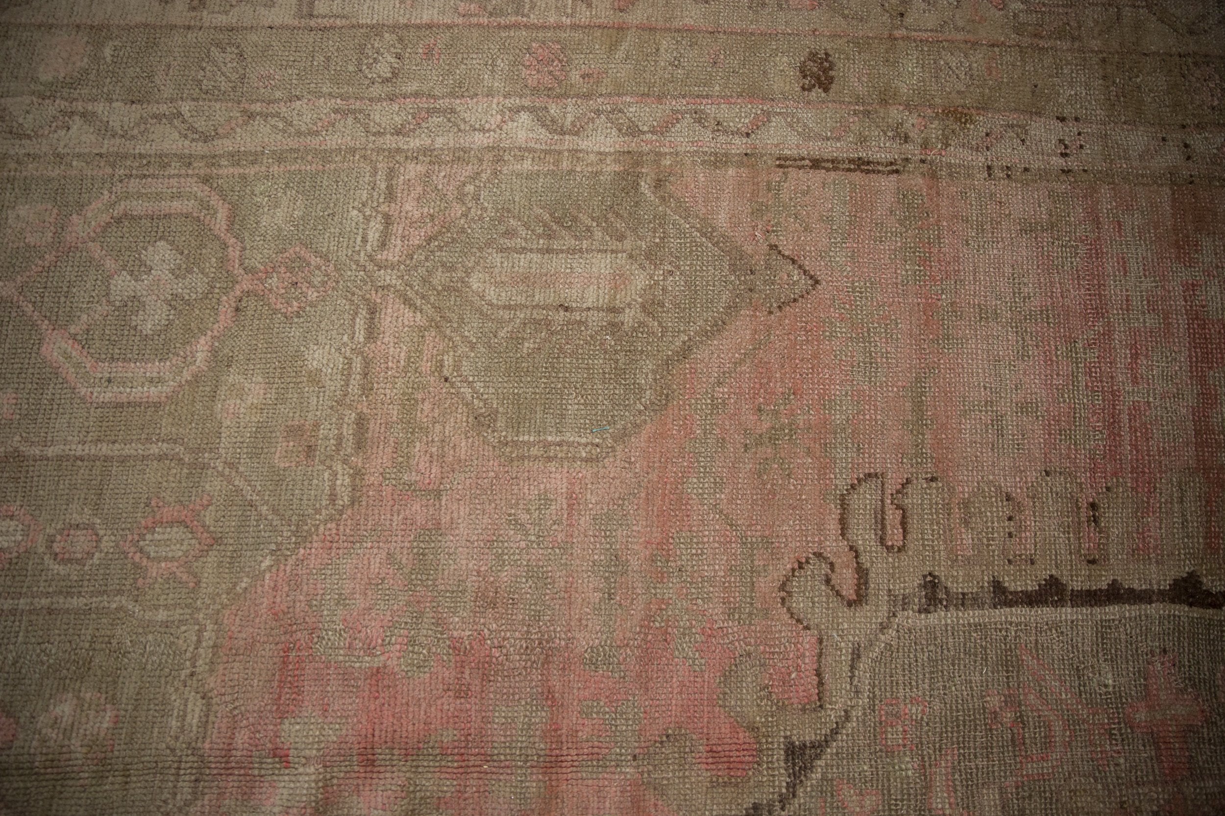 15.5x19.5 Vintage Distressed Oushak Carpet - Image 3