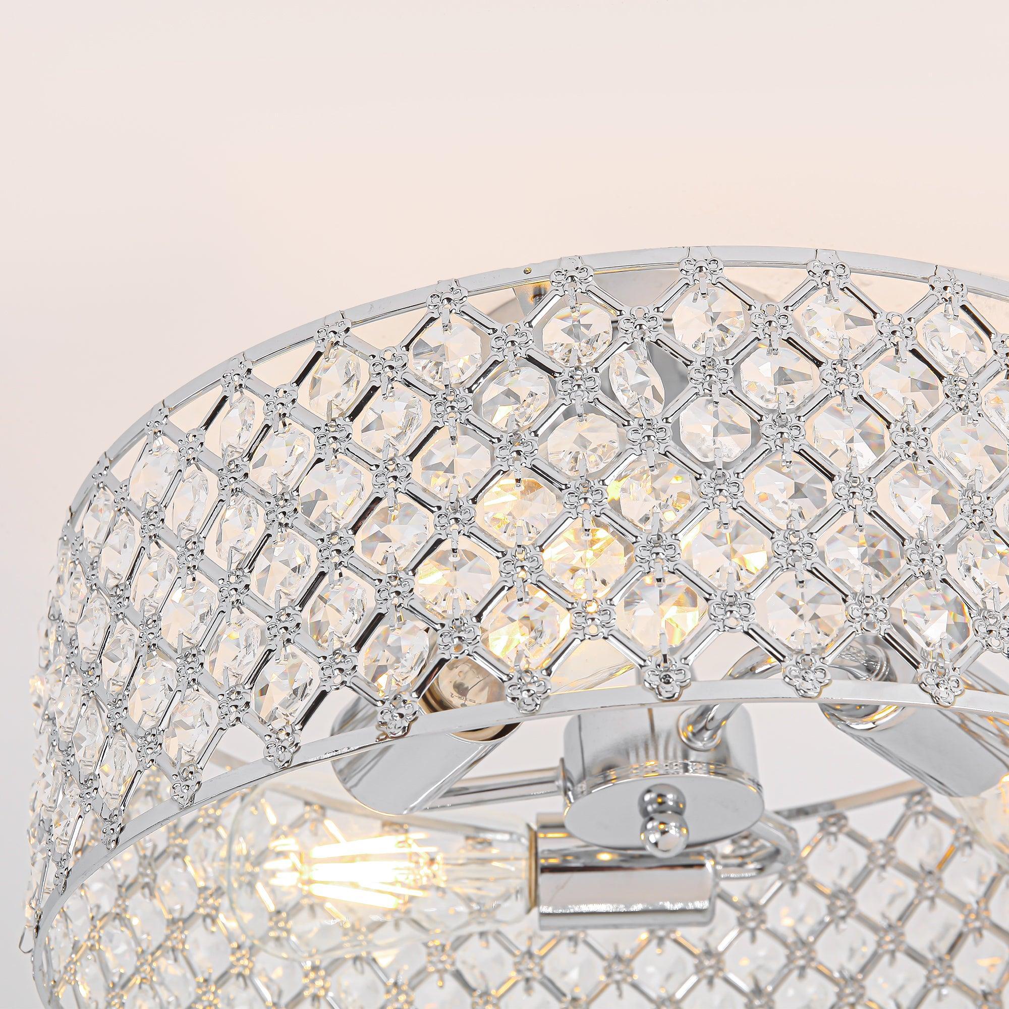15 Inch 3-Light Modern Chrome Semi-Flush Mount Ceiling Lighting - Image 10