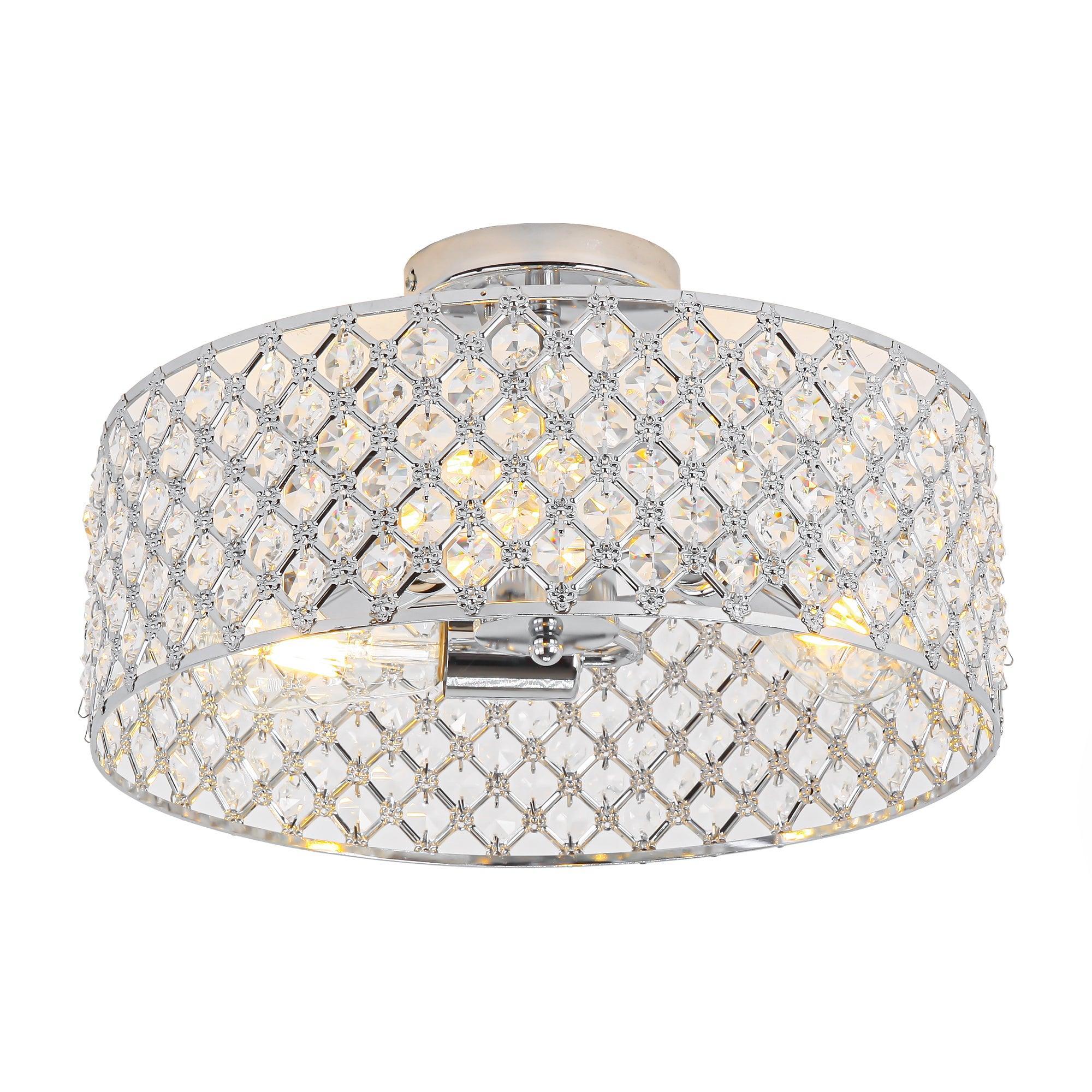 15 Inch 3-Light Modern Chrome Semi-Flush Mount Ceiling Lighting - Image 11