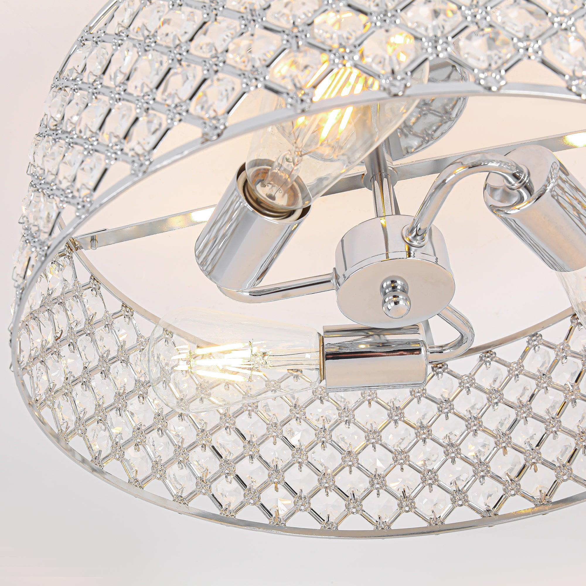 15 Inch 3-Light Modern Chrome Semi-Flush Mount Ceiling Lighting - Image 3