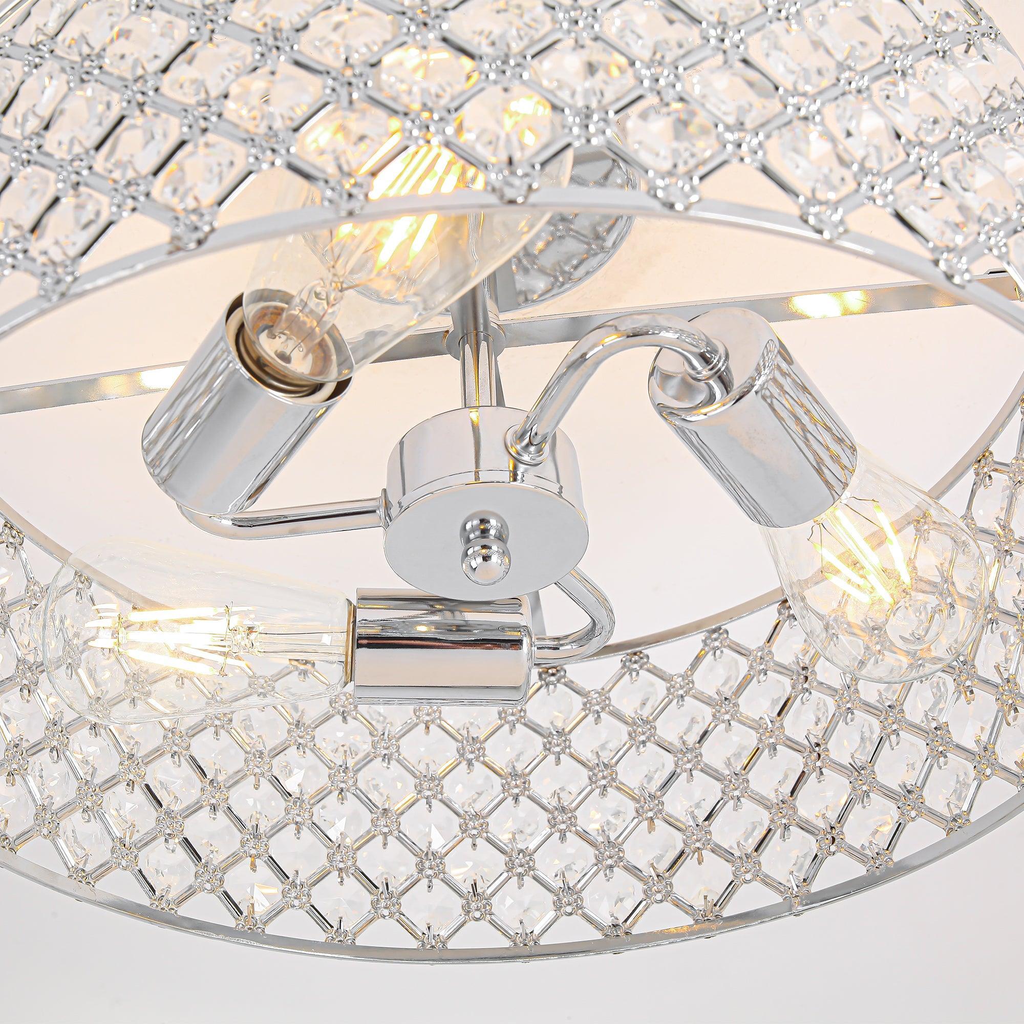 15 Inch 3-Light Modern Chrome Semi-Flush Mount Ceiling Lighting - Image 4