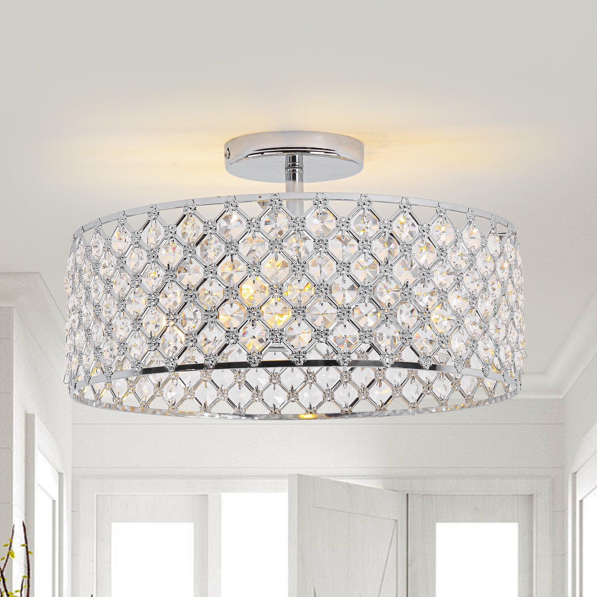 15 Inch 3-Light Modern Chrome Semi-Flush Mount Ceiling Lighting - Image 5