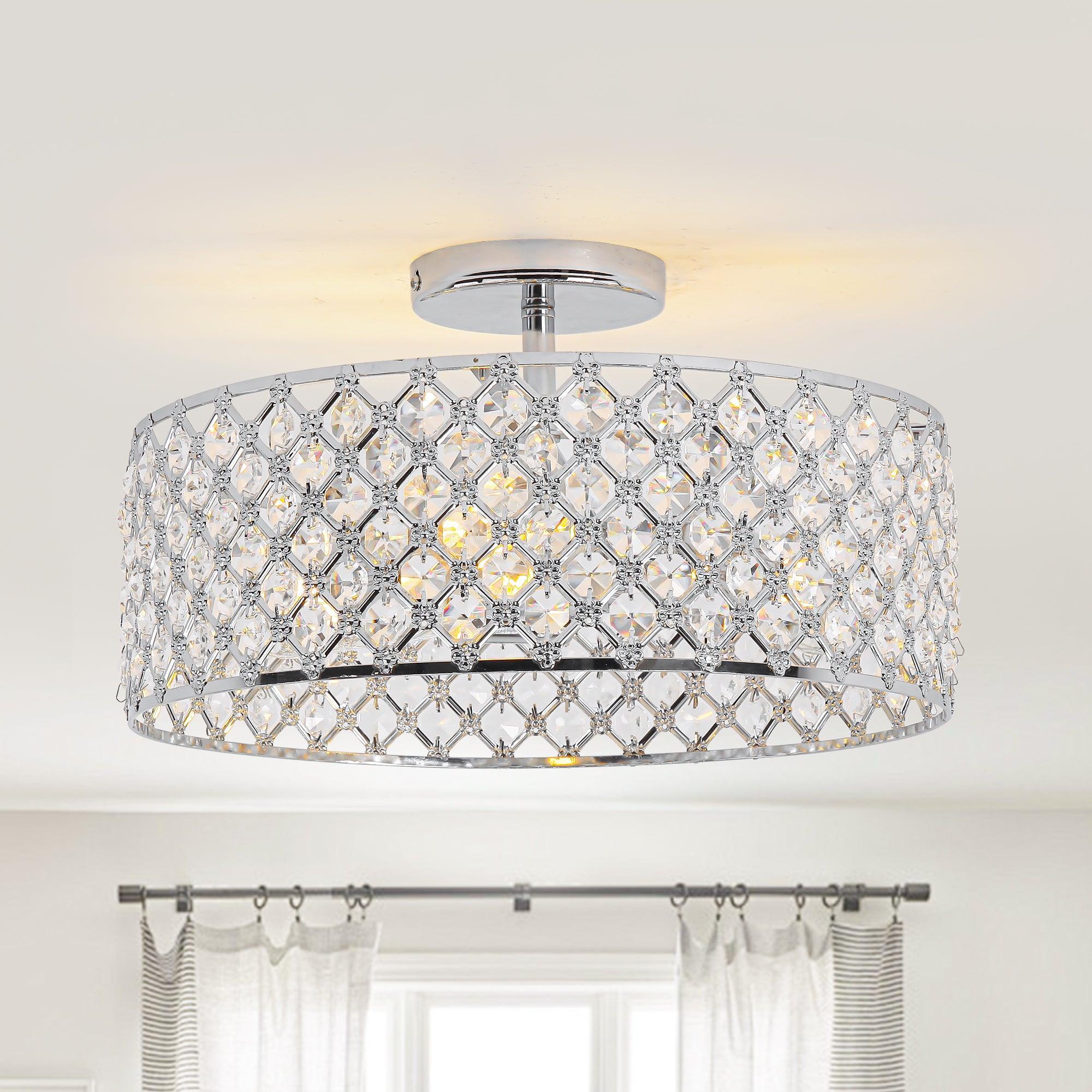 15 Inch 3-Light Modern Chrome Semi-Flush Mount Ceiling Lighting - Image 7