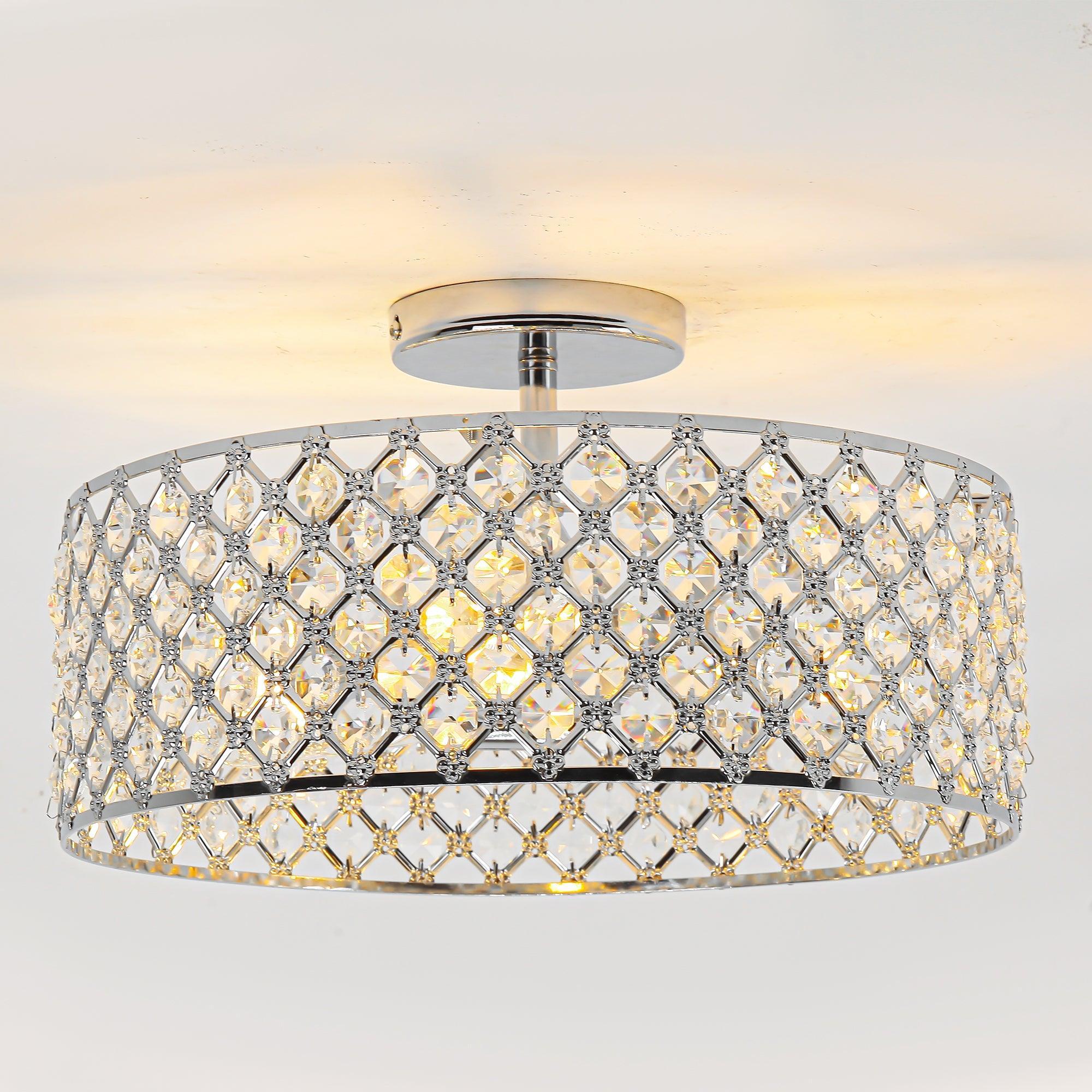 15 Inch 3-Light Modern Chrome Semi-Flush Mount Ceiling Lighting - Image 8