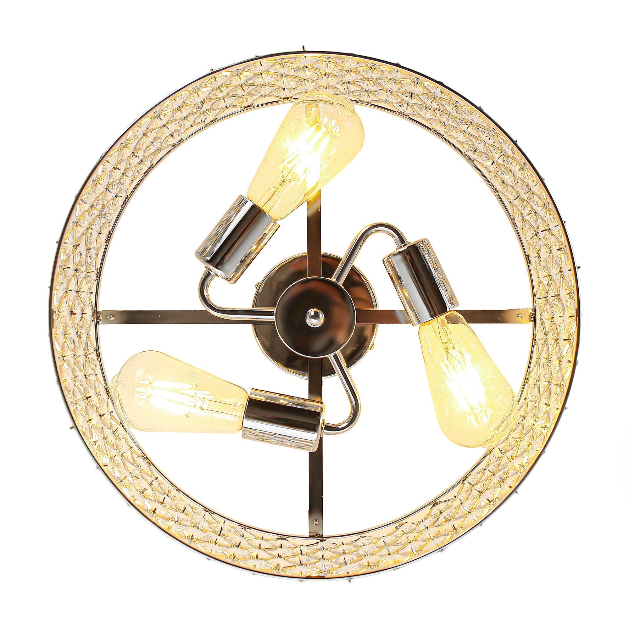 15 Inch 3-Light Modern Chrome Semi-Flush Mount Ceiling Lighting - Image 9