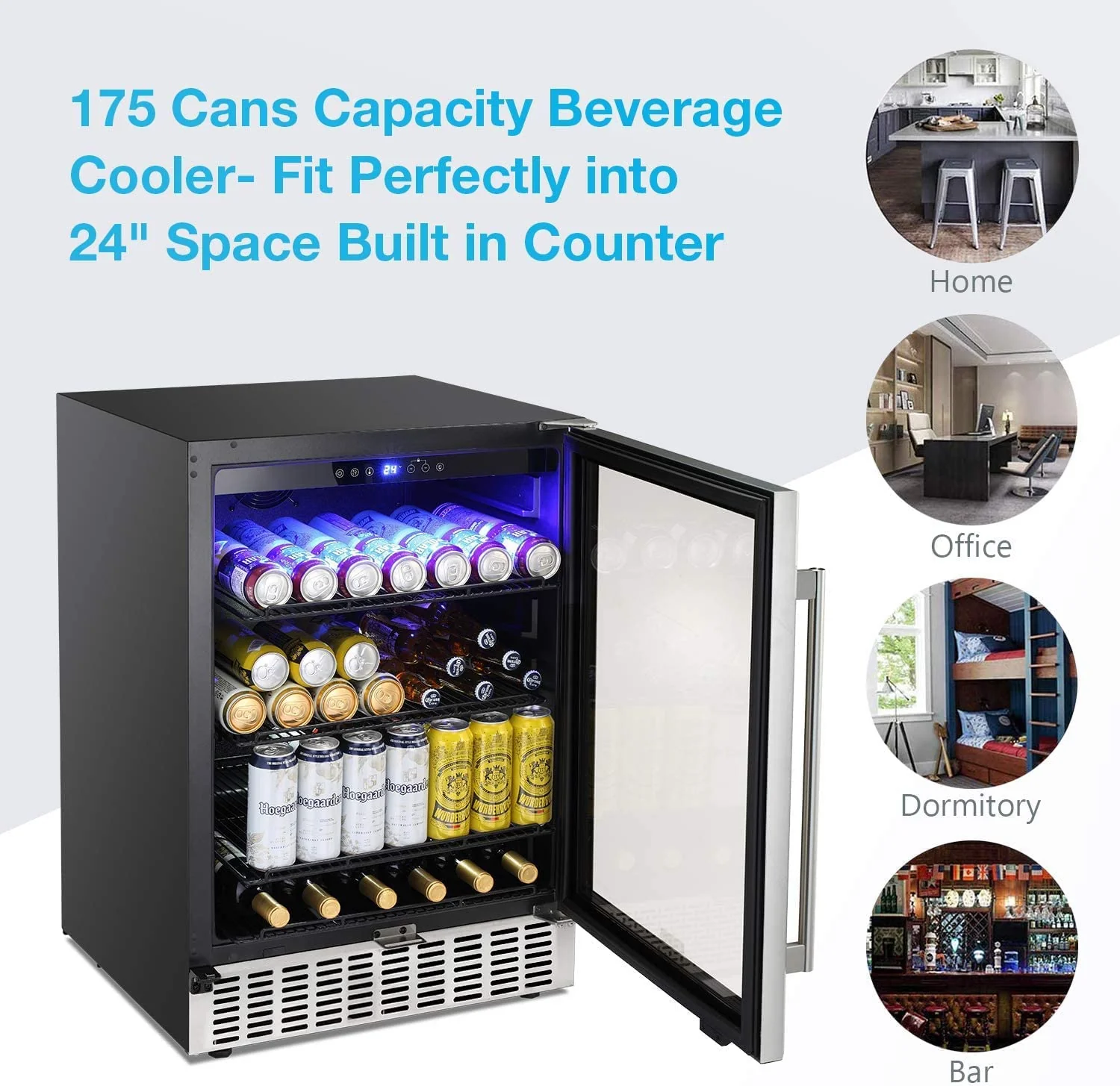 15 Inch Built-in Mini Fridge Beverage Refrigerator W5174C - Image 12