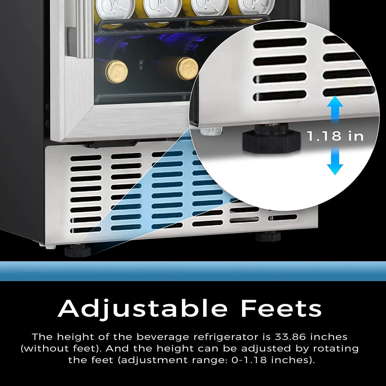 15 Inch Built-in Mini Fridge Beverage Refrigerator W5174C - Image 4