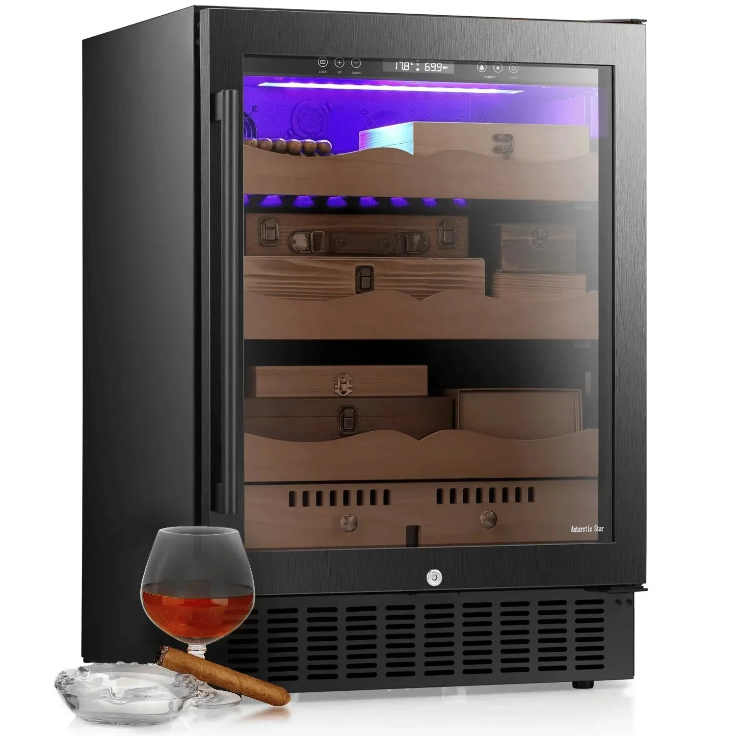 15 Inch Cigar Humidor Electric Humidor Silver Steel X5196 - Image 17