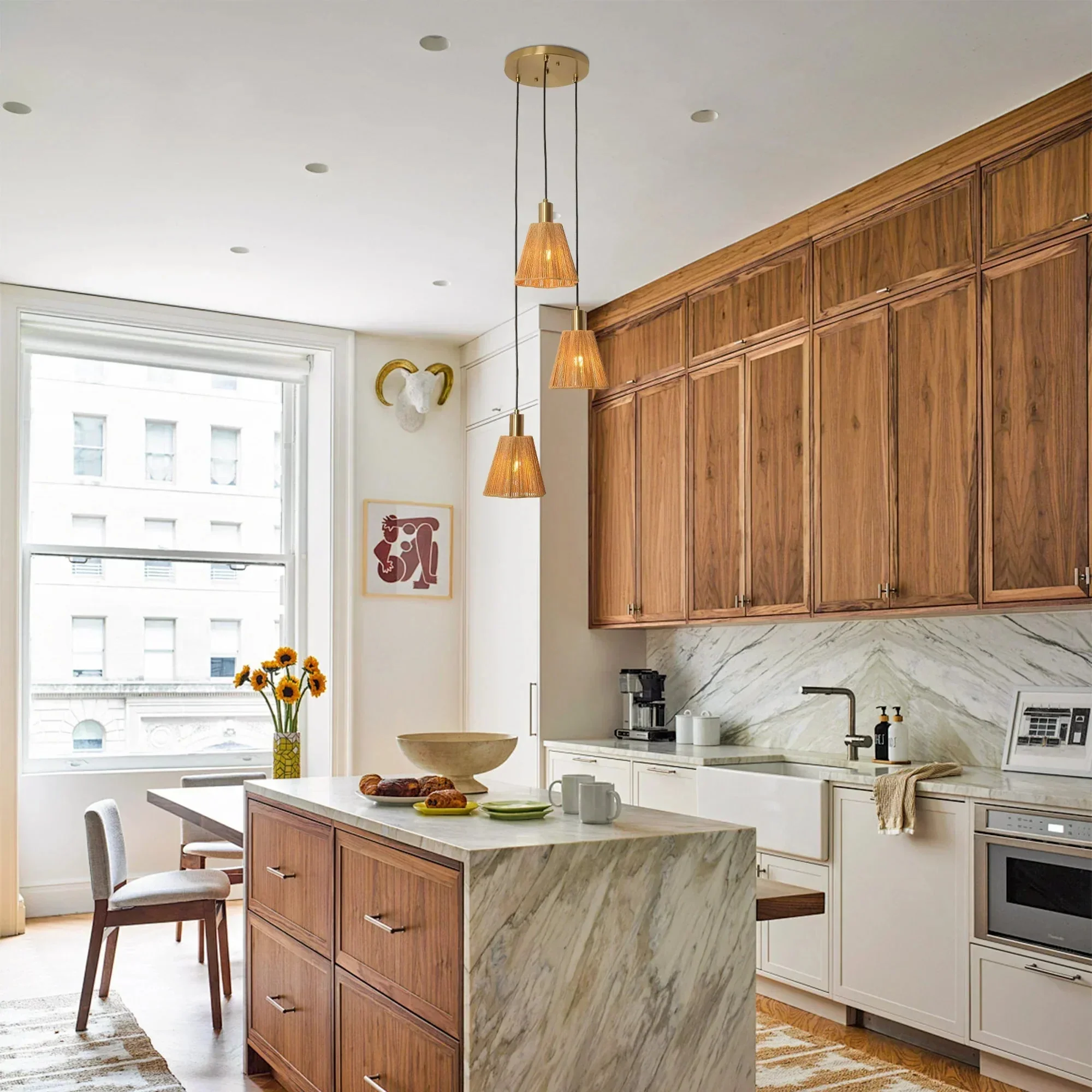 15 Inch Merle 3-Light Island Pendant Light - Image 4