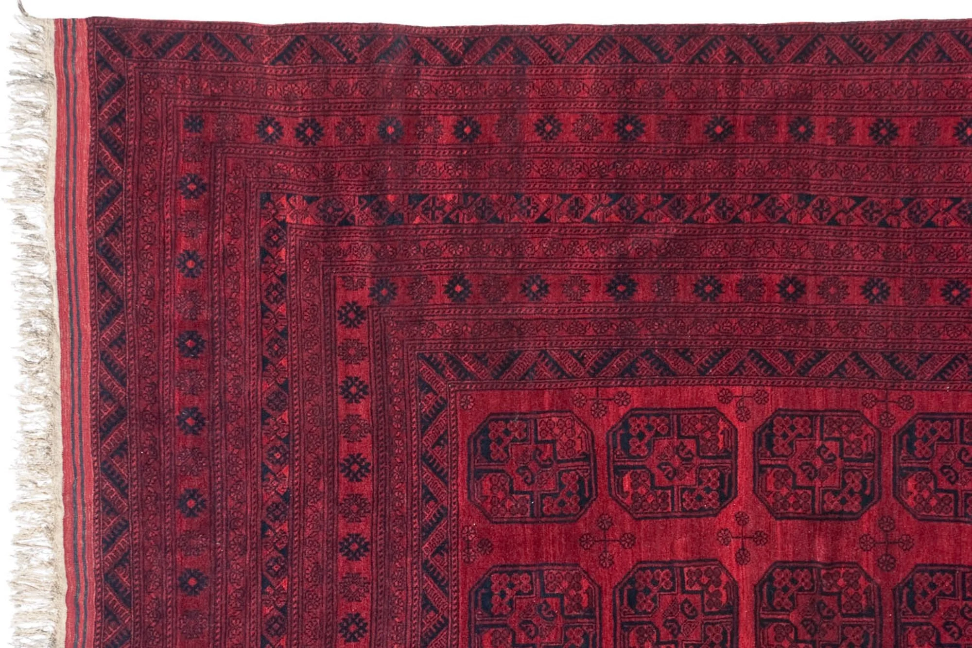 15x15 Vintage Afghani Ersari Design Square Carpet - Image 2