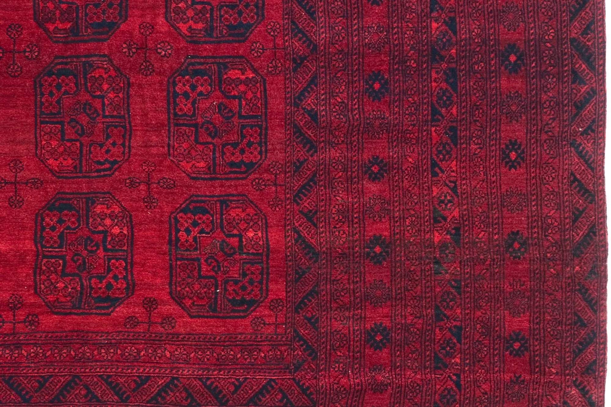 15x15 Vintage Afghani Ersari Design Square Carpet - Image 3