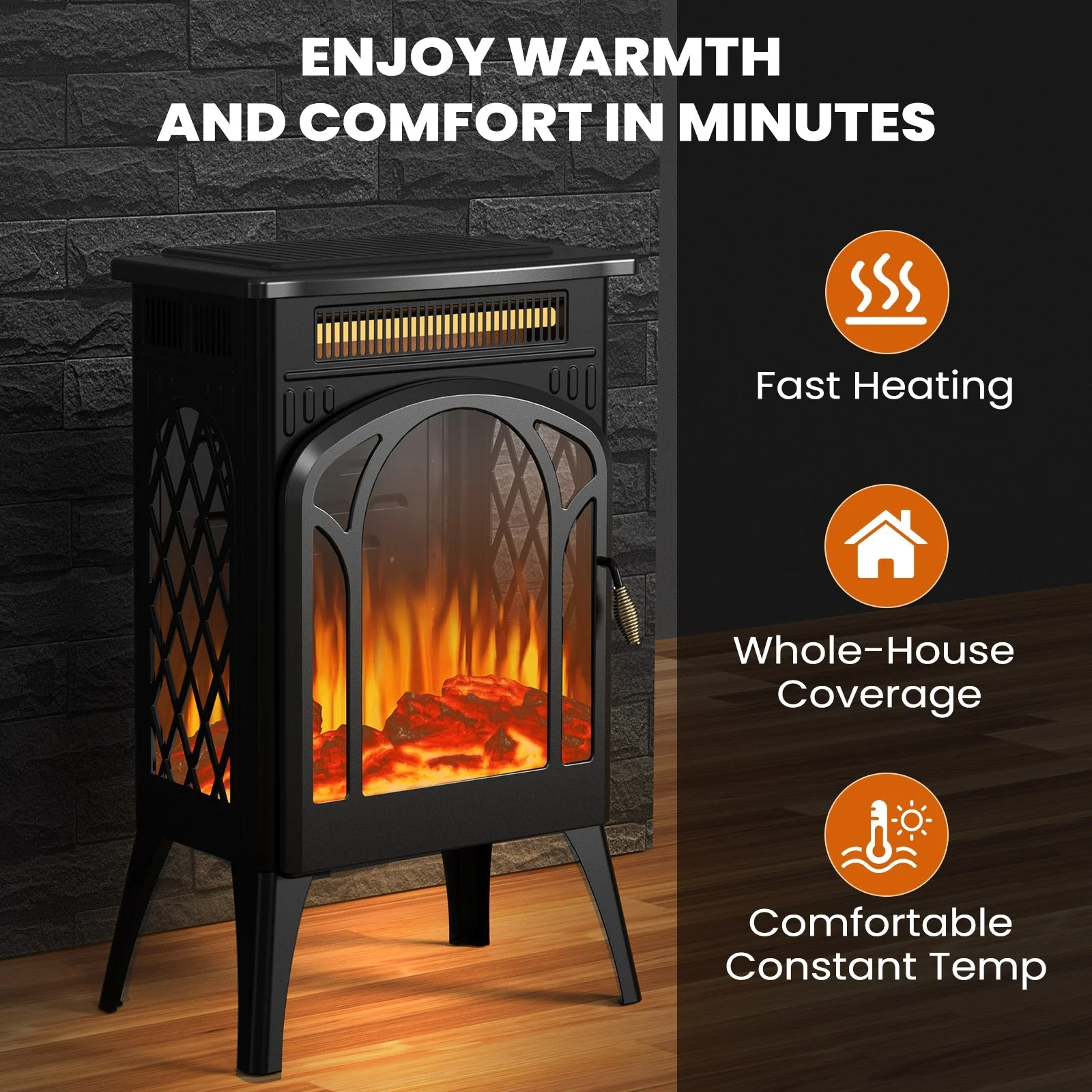 16" Free Standing Electric Fireplace Stove S180 - Image 2