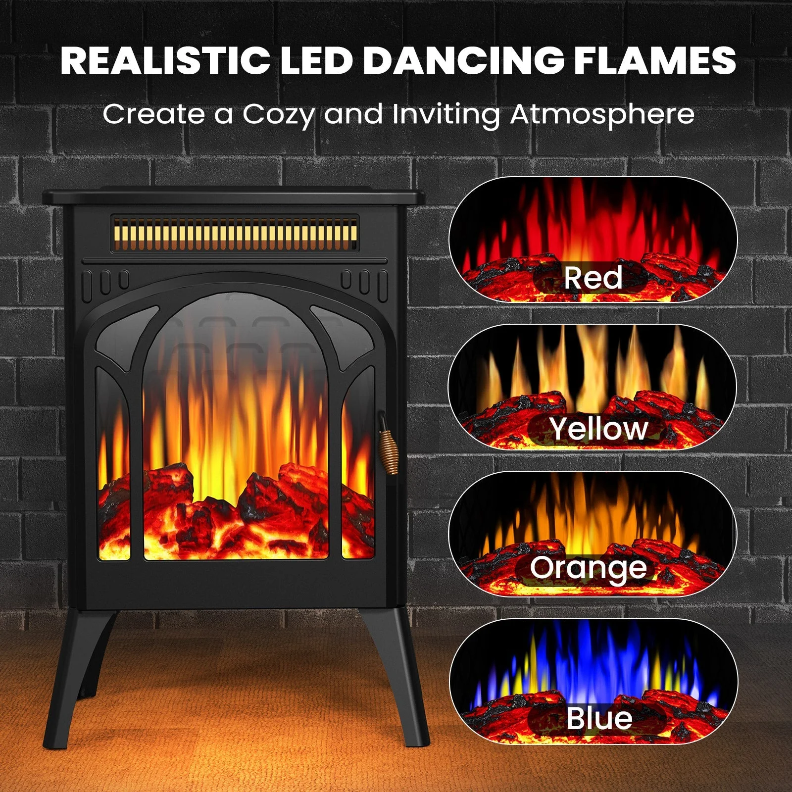 16" Free Standing Electric Fireplace Stove S180 - Image 3
